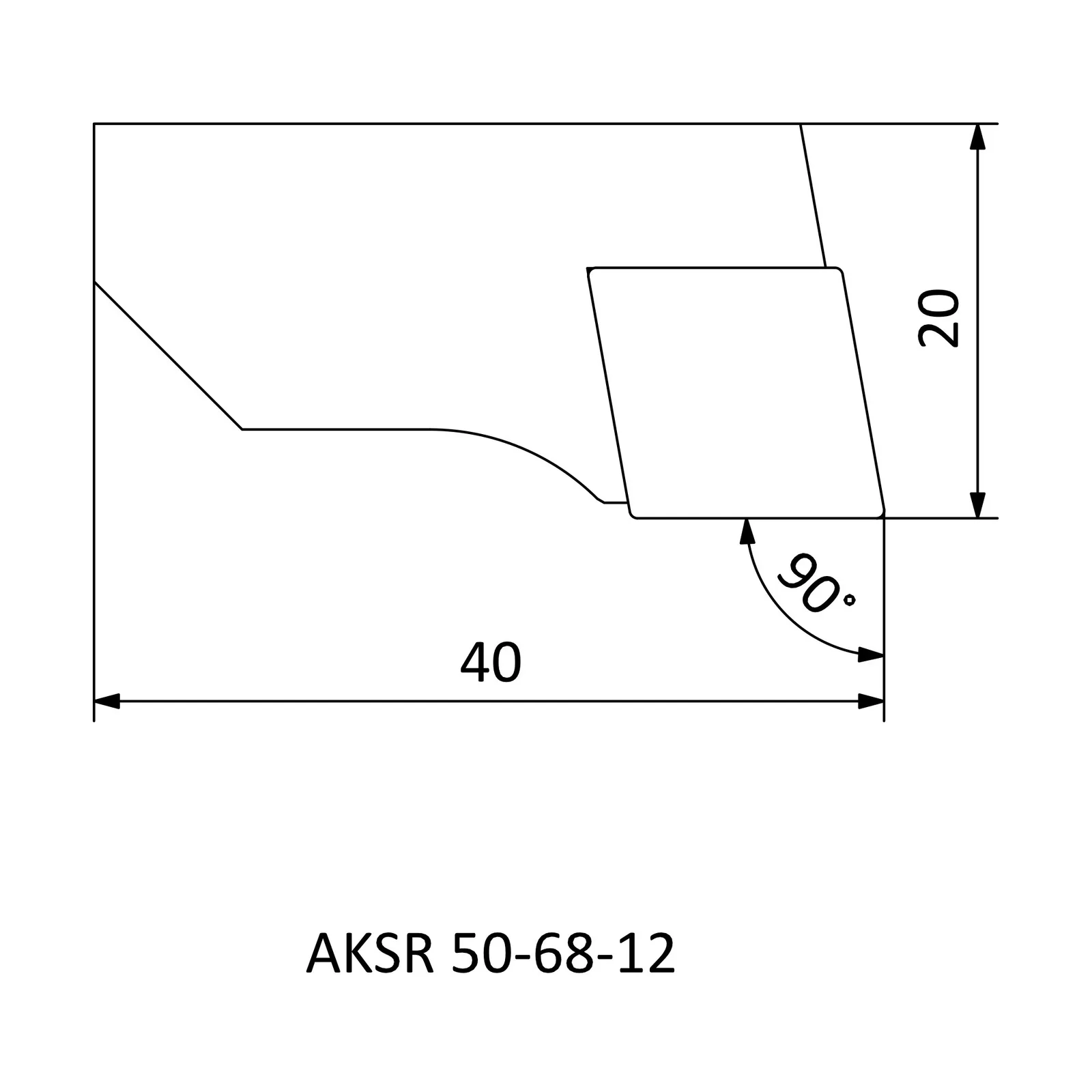 AKSR 50-68-12 &mdash; dimensioned drawing