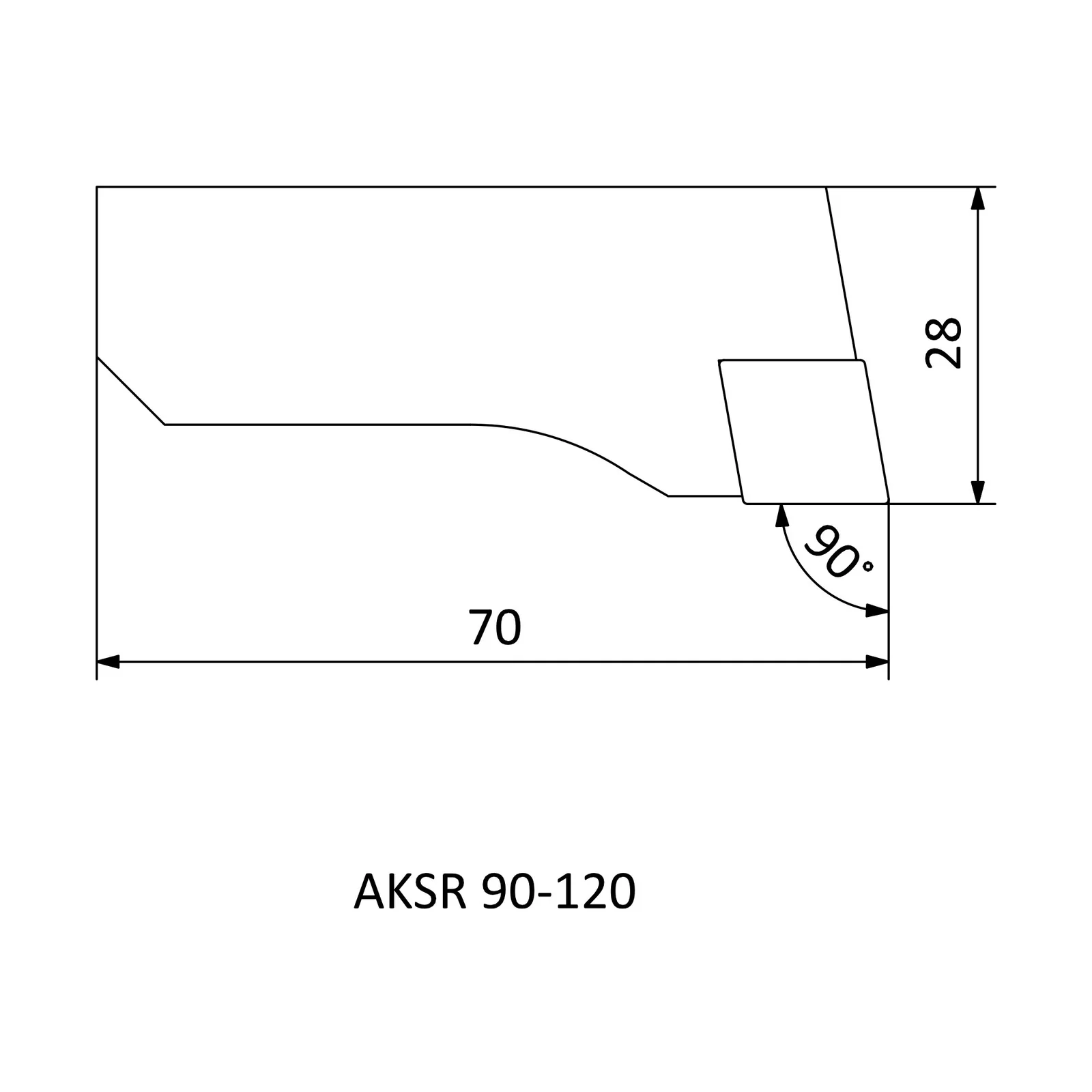 AKSR 90-120 &mdash; dimensioned drawing