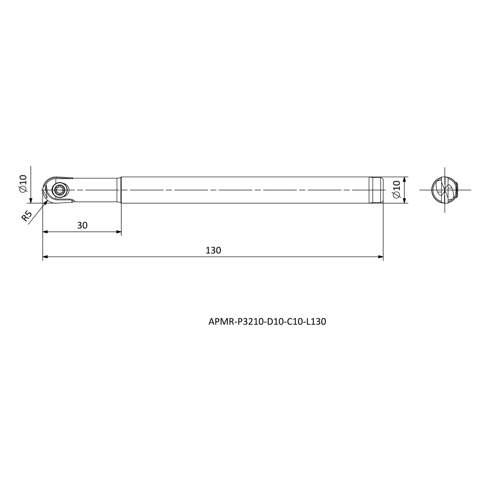 APMR-P3210-D10-C10-L130 &mdash; dimensioned drawing