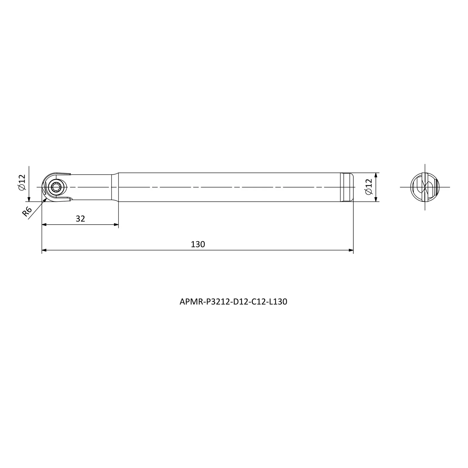 APMR-P3212-D12-C12-L130 &mdash; dimensioned drawing