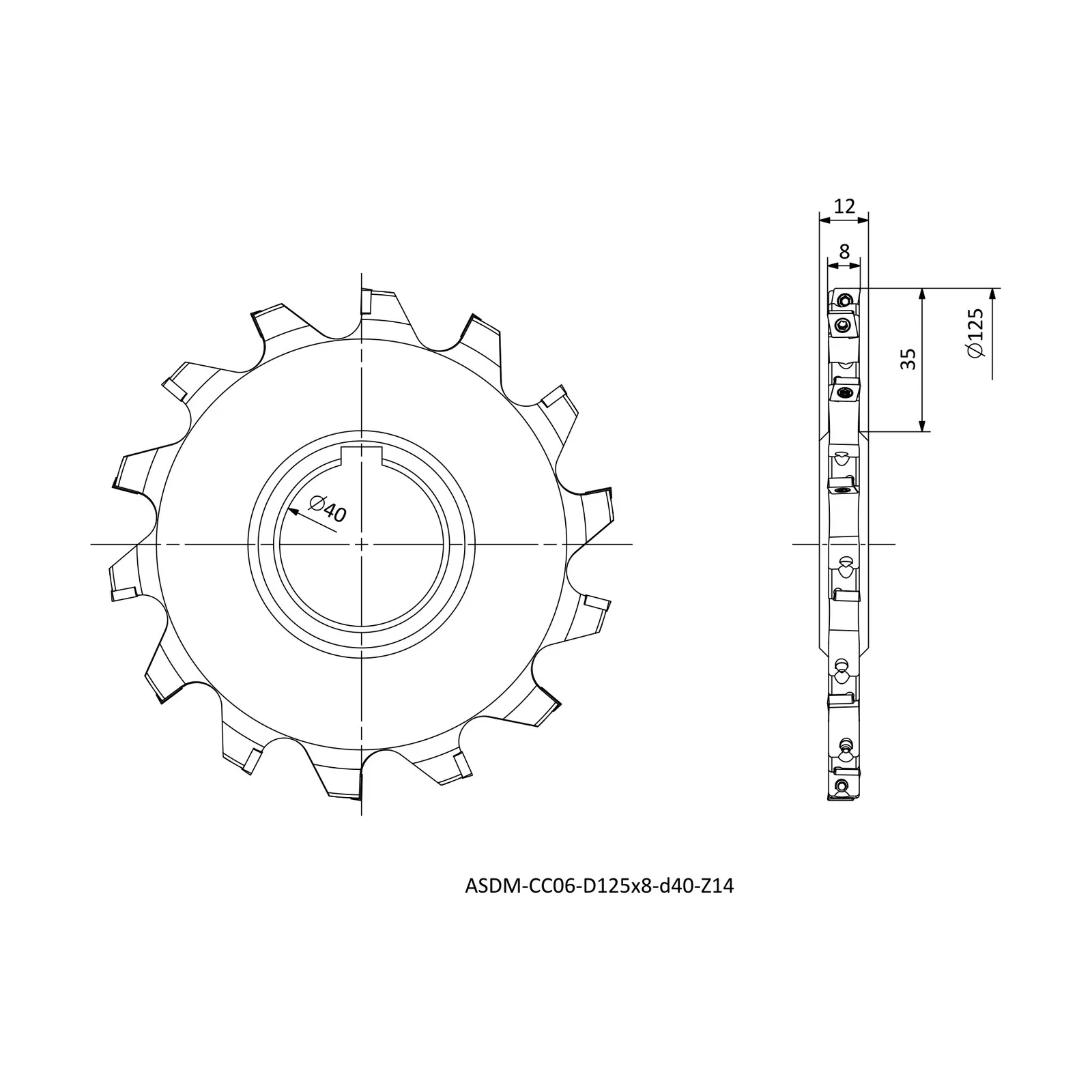 ASDM-CC06-D125x8-d40-Z14 &mdash; dimensioned drawing