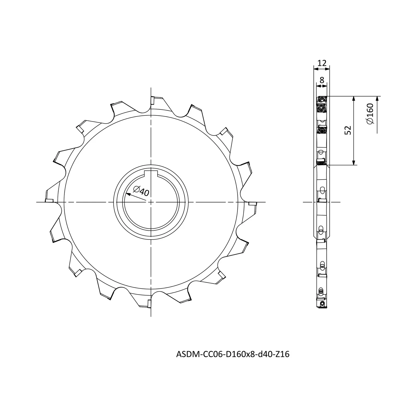 ASDM-CC06-D160x8-d40-Z16 &mdash; dimensioned drawing