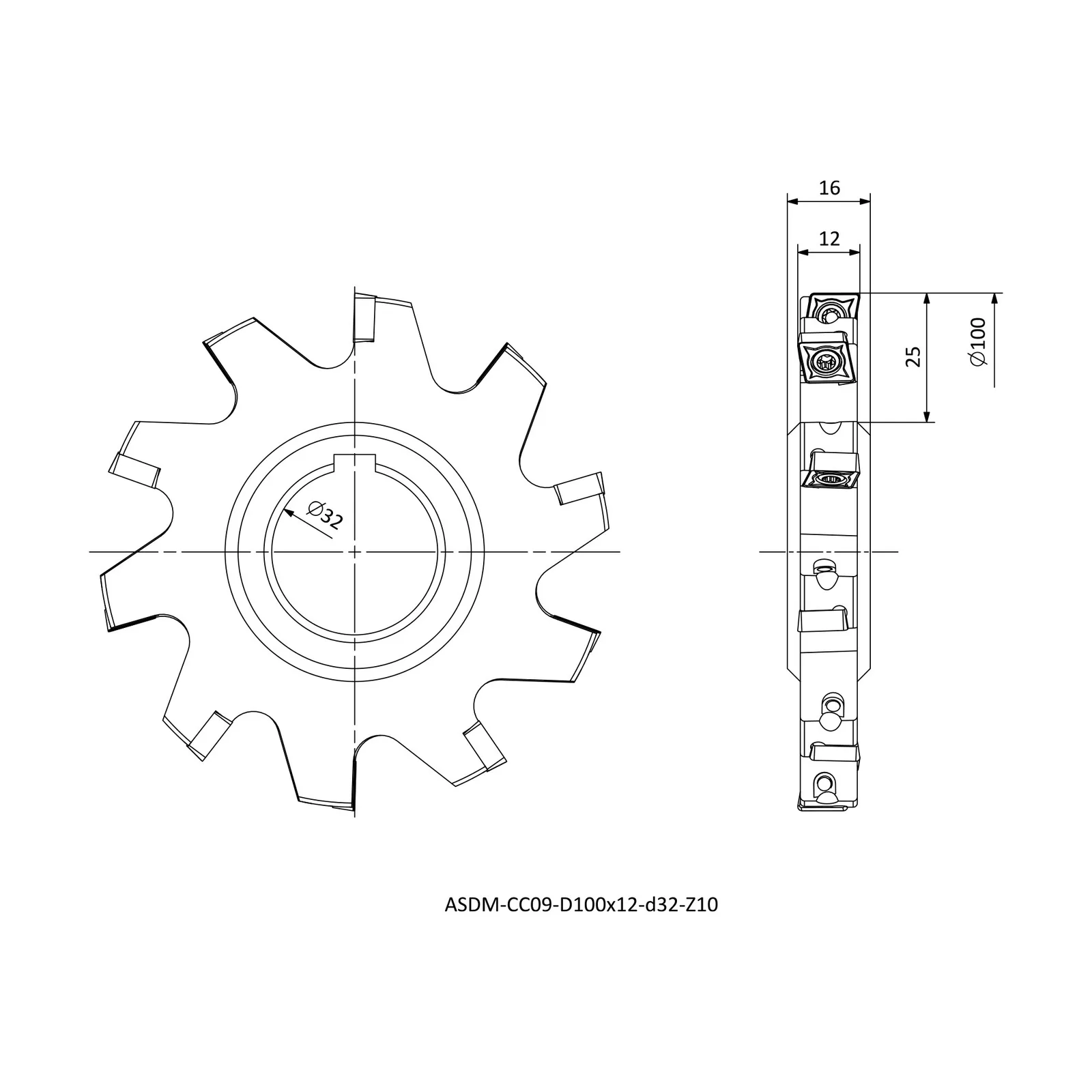 ASDM-CC09-D100x12-d32-Z10 &mdash; dimensioned drawing