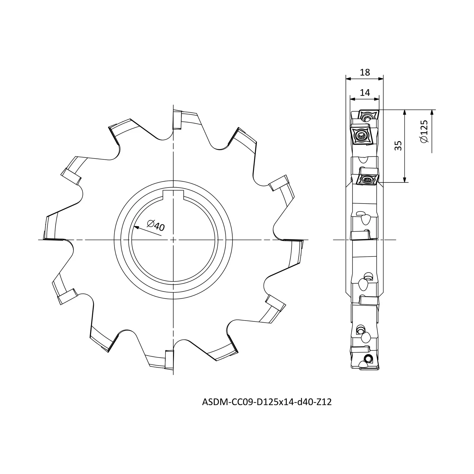 ASDM-CC09-D125x14-d40-Z12 &mdash; dimensioned drawing