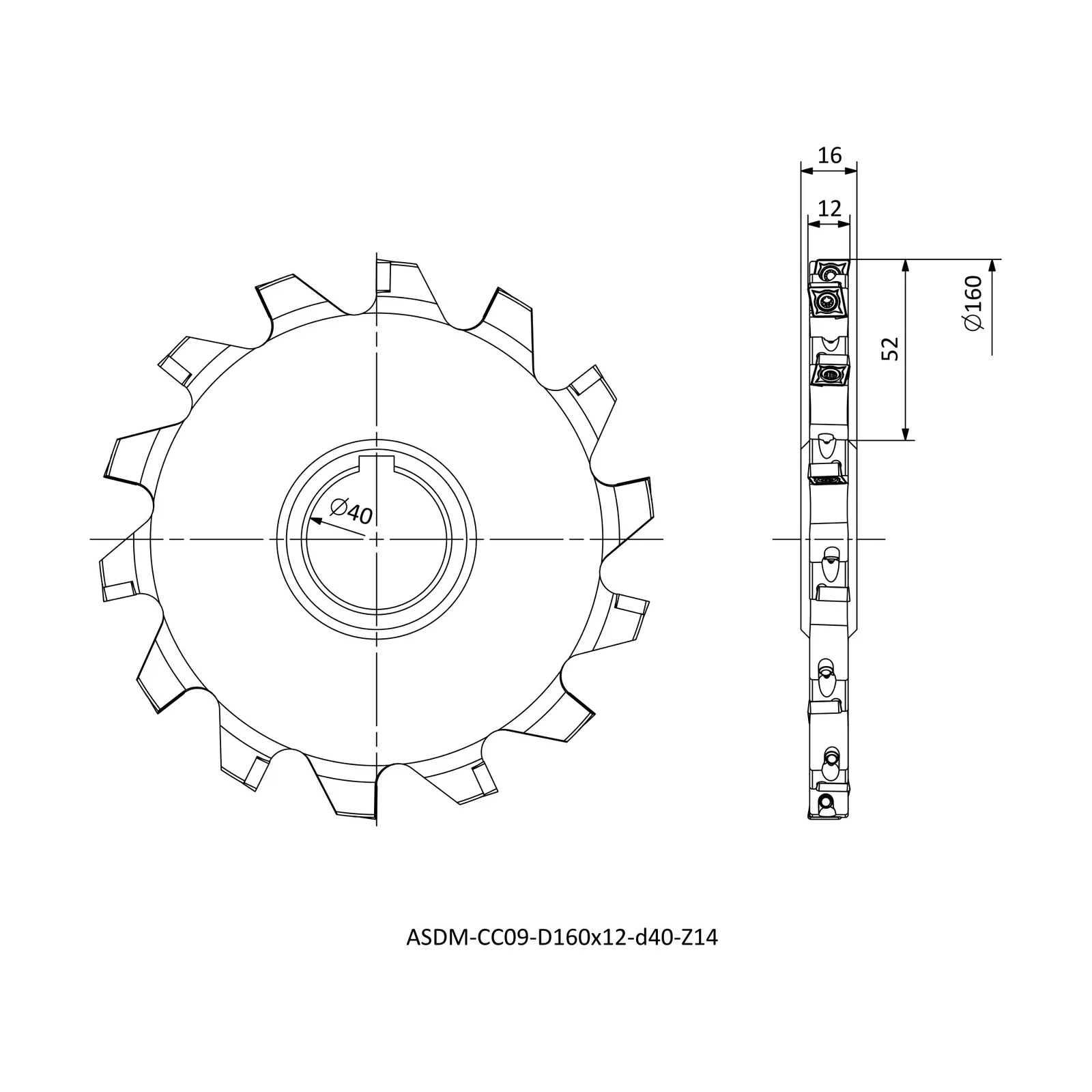 ASDM-CC09-D160x12-d40-Z14 &mdash; dimensioned drawing