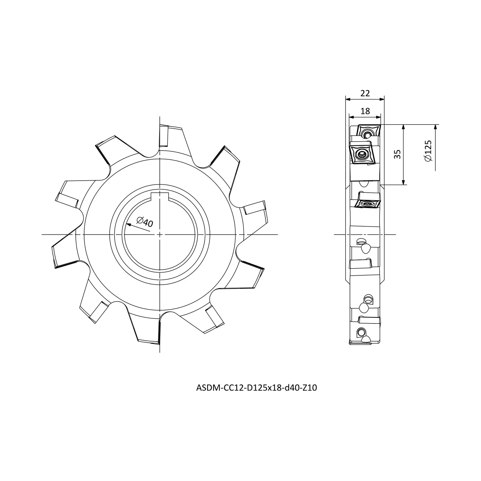 ASDM-CC12-D125x18-d40-Z10 &mdash; dimensioned drawing