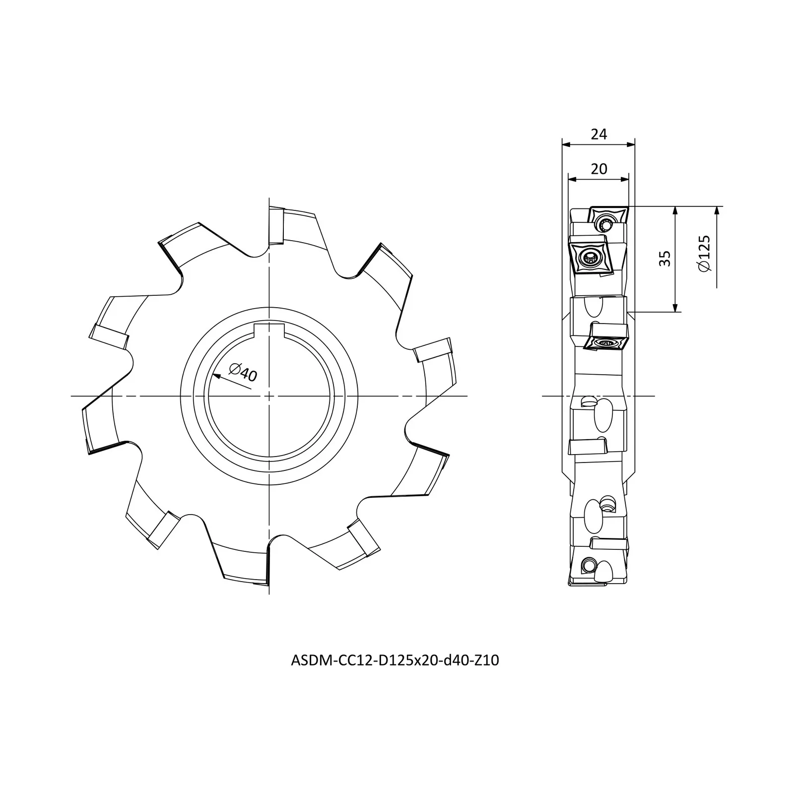 ASDM-CC12-D125x20-d40-Z10 &mdash; dimensioned drawing