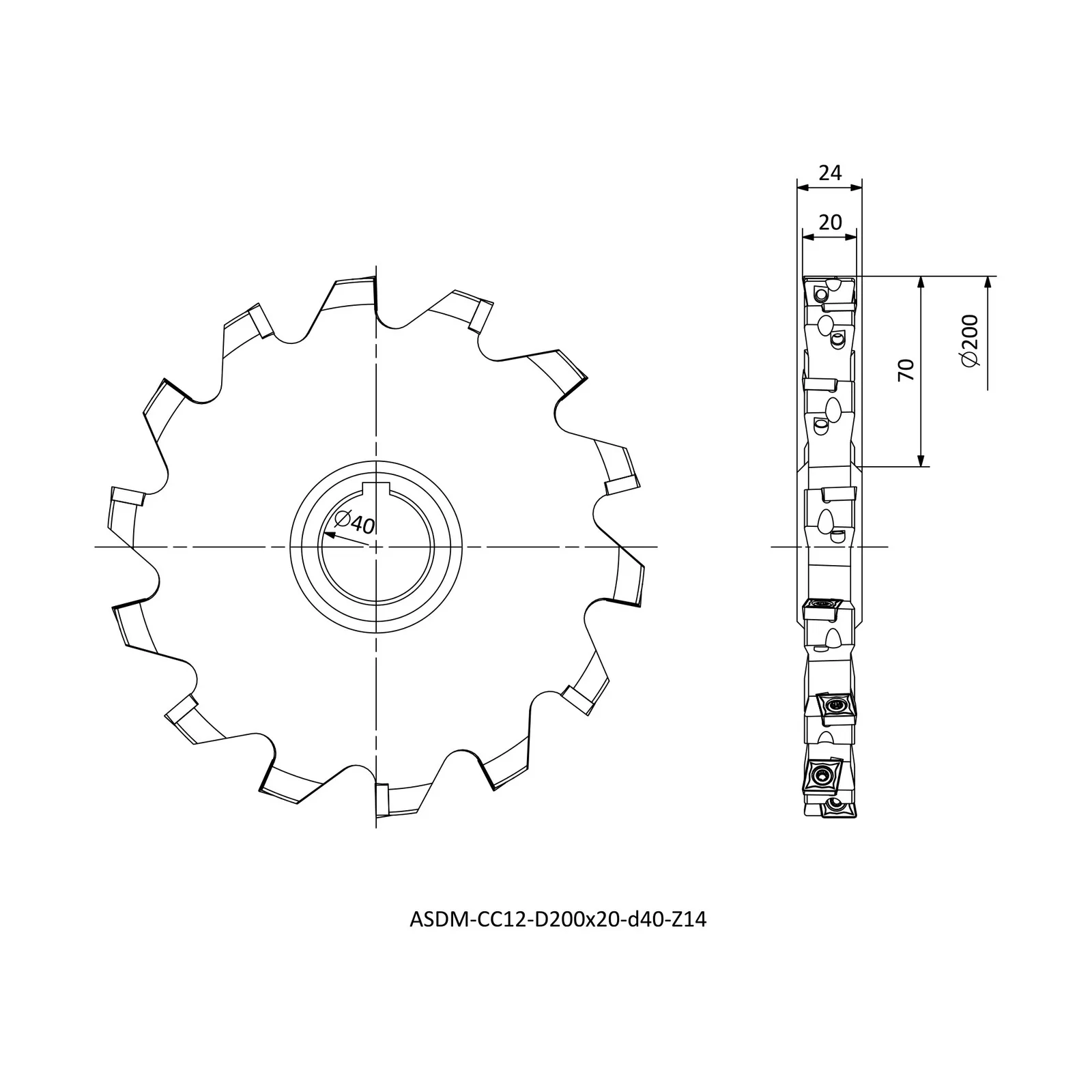 ASDM-CC12-D200x20-d40-Z14 &mdash; dimensioned drawing