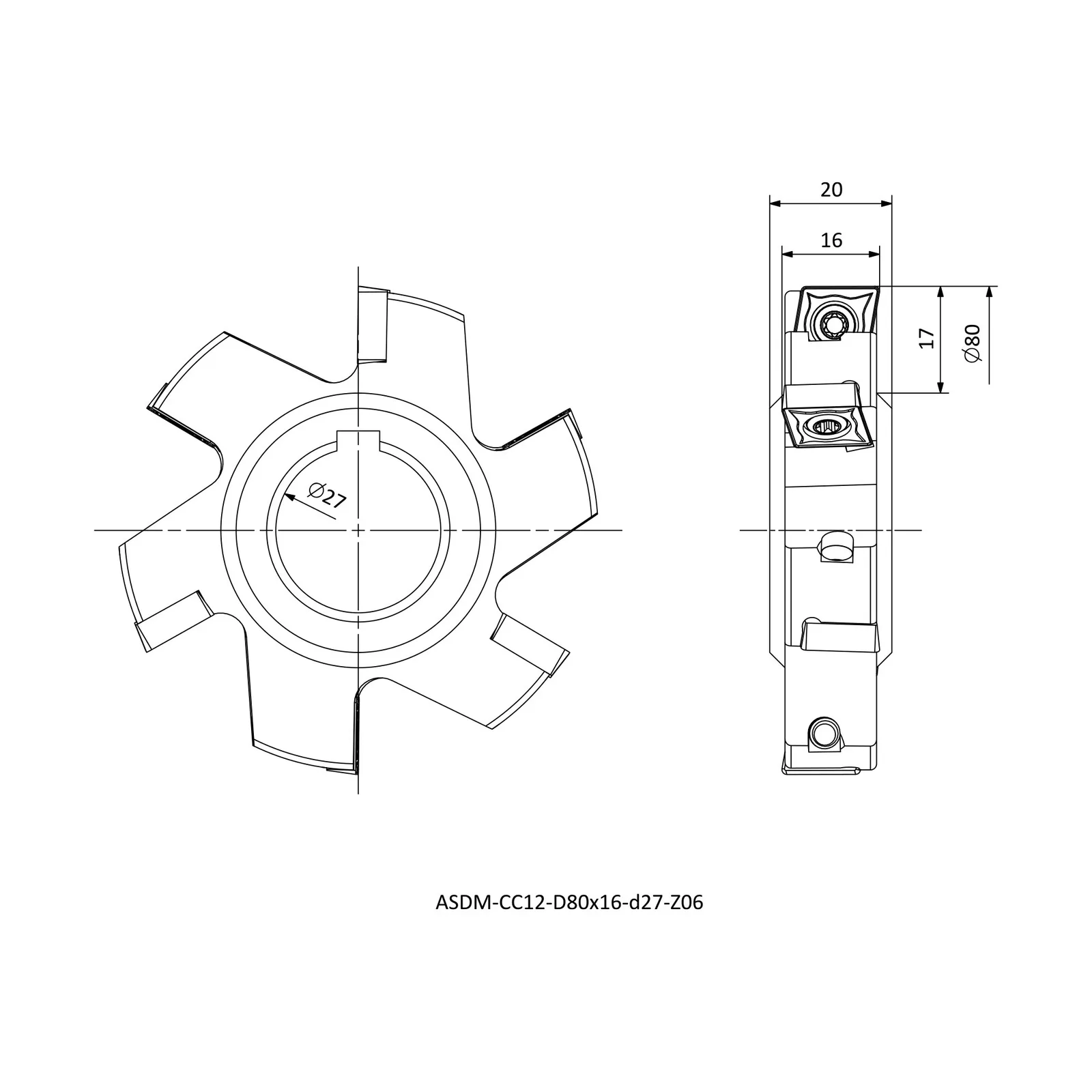 ASDM-CC12-D80x16-d27-Z06 &mdash; dimensioned drawing