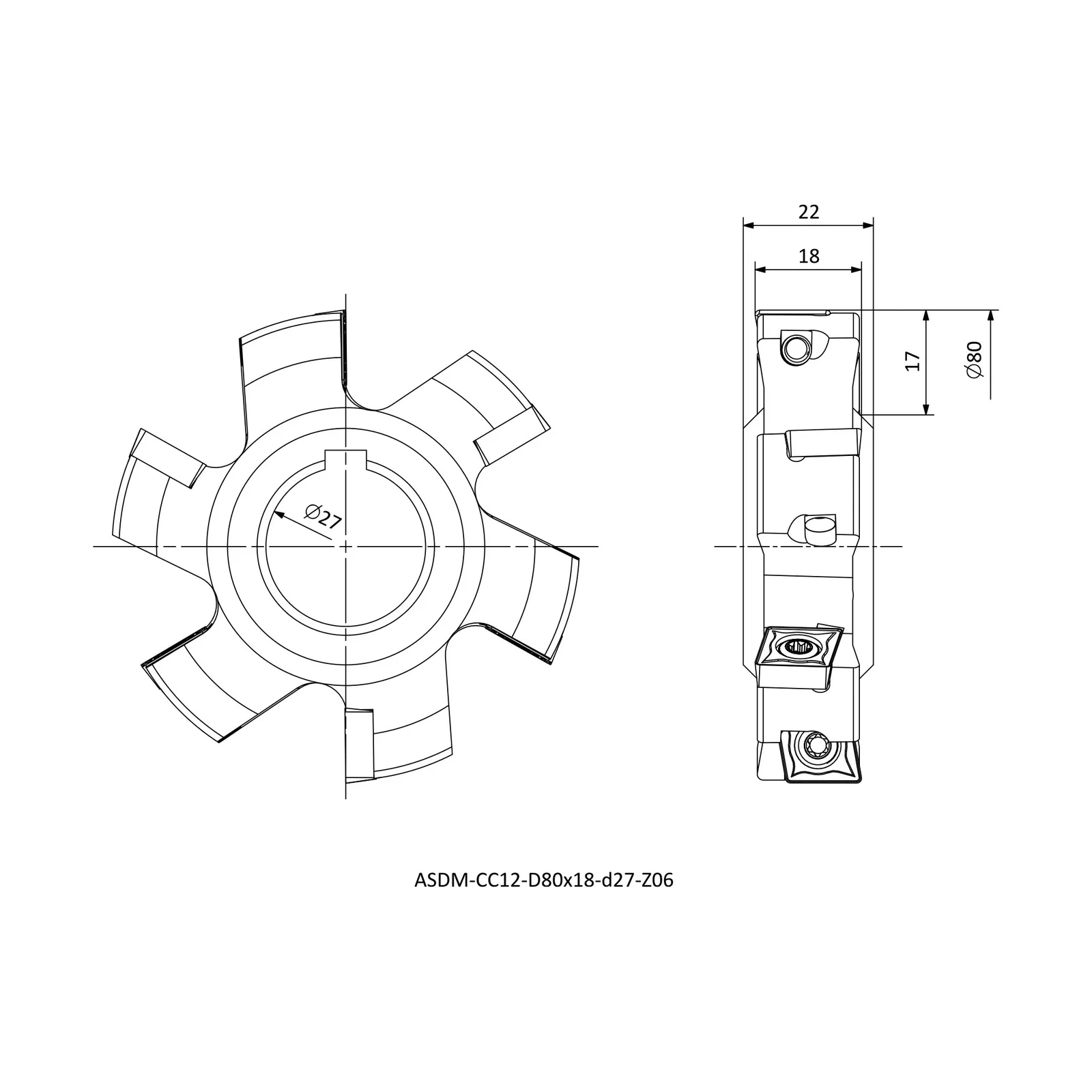 ASDM-CC12-D80x18-d27-Z06 &mdash; dimensioned drawing