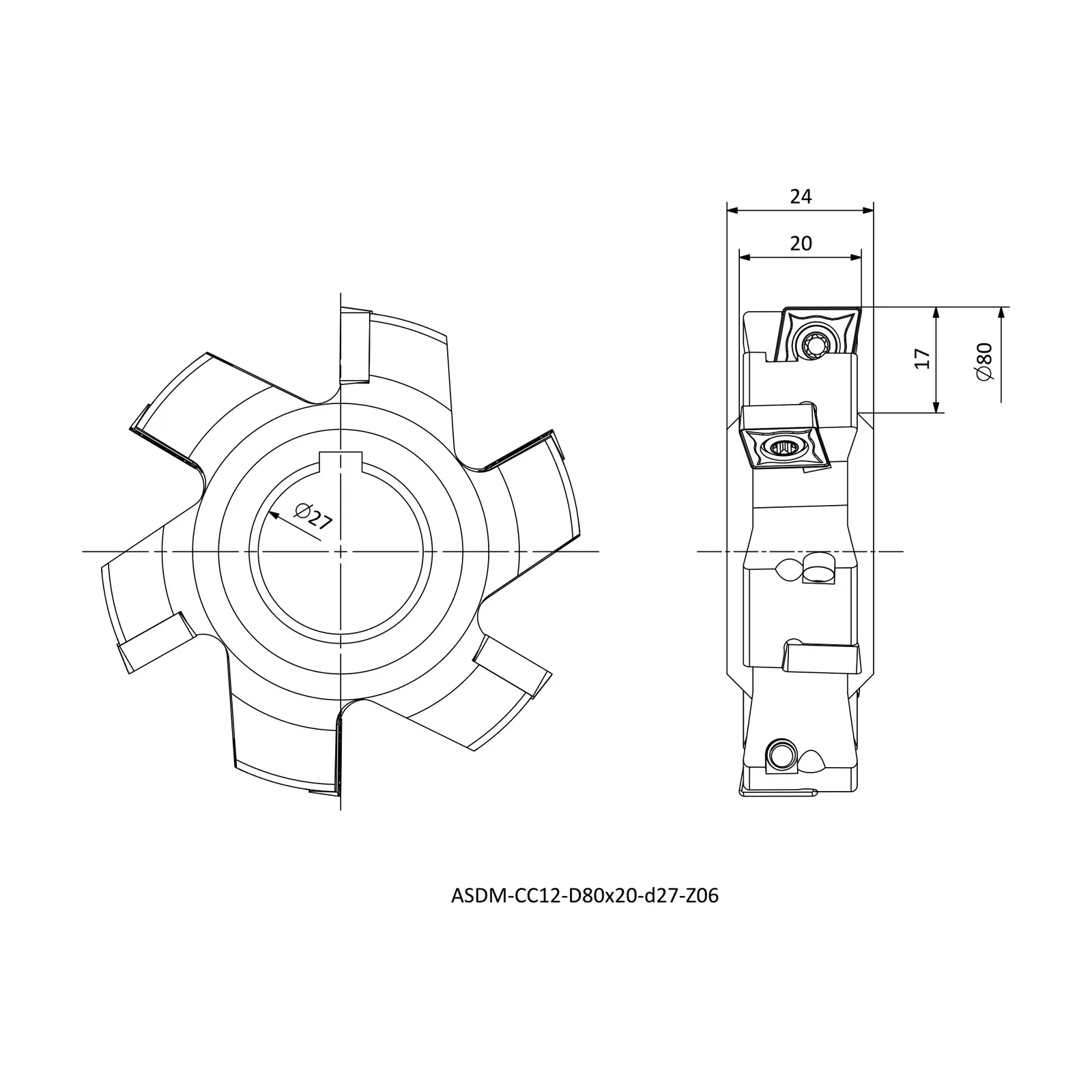 ASDM-CC12-D80x20-d27-Z06 &mdash; dimensioned drawing