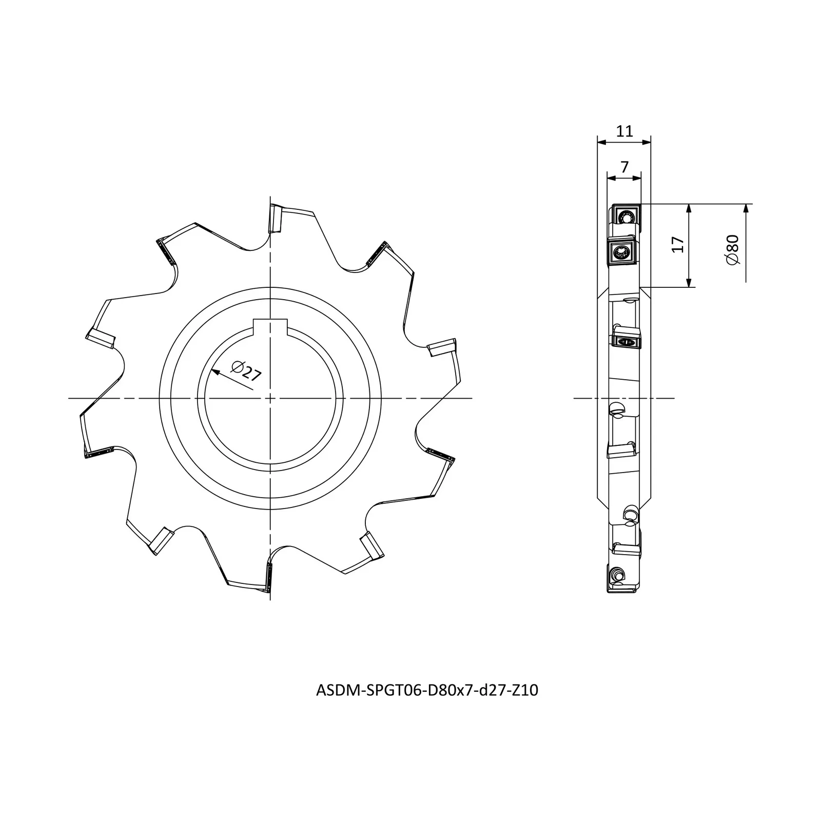 ASDM-SPGT06-D80x7-d27-Z10 &mdash; dimensioned drawing