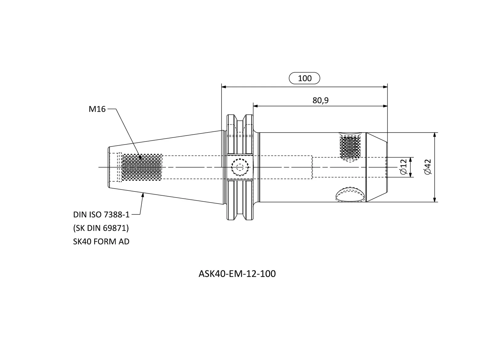 ASK40-EM-12-100 &mdash; dimensioned drawing