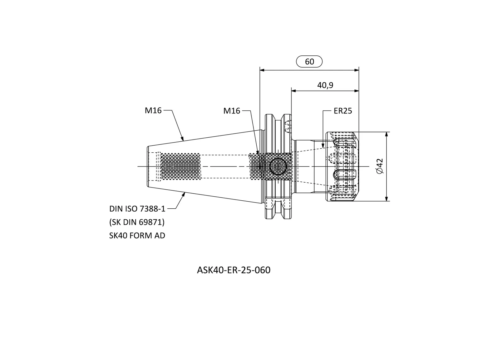 ASK40-ER-25-060 &mdash; dimensioned drawing