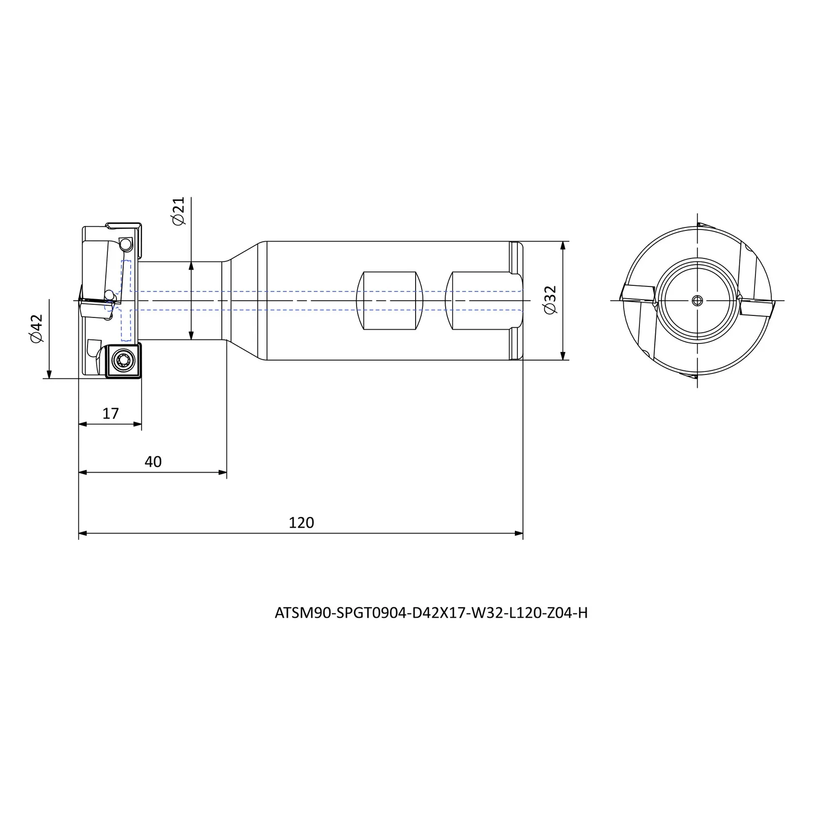 ATSM90-SPGT0904-D42X17-W32-L120-Z04-H &mdash; dimensioned drawing