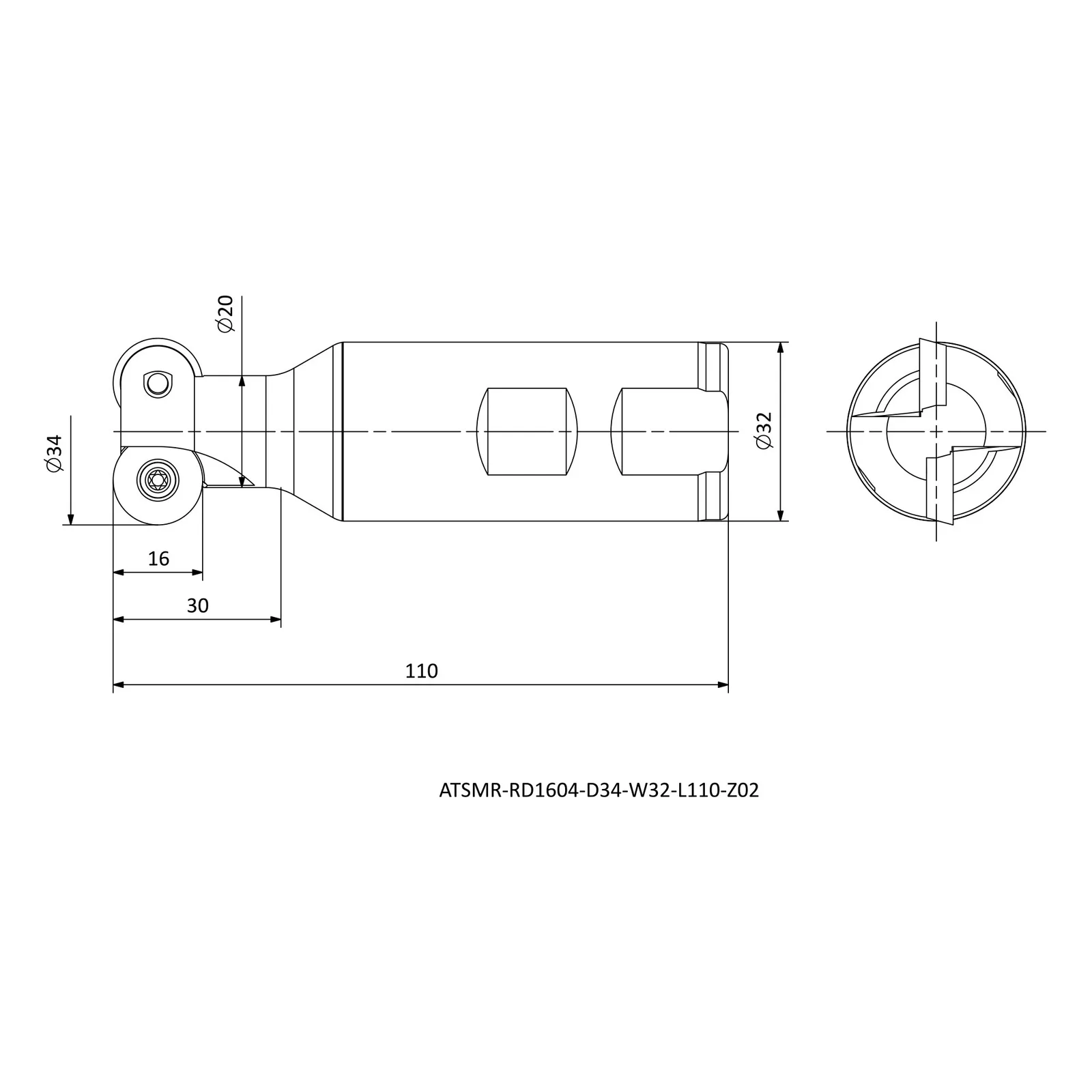 ATSMR-RD1604-D34-W32-L110-Z02 &mdash; dimensioned drawing