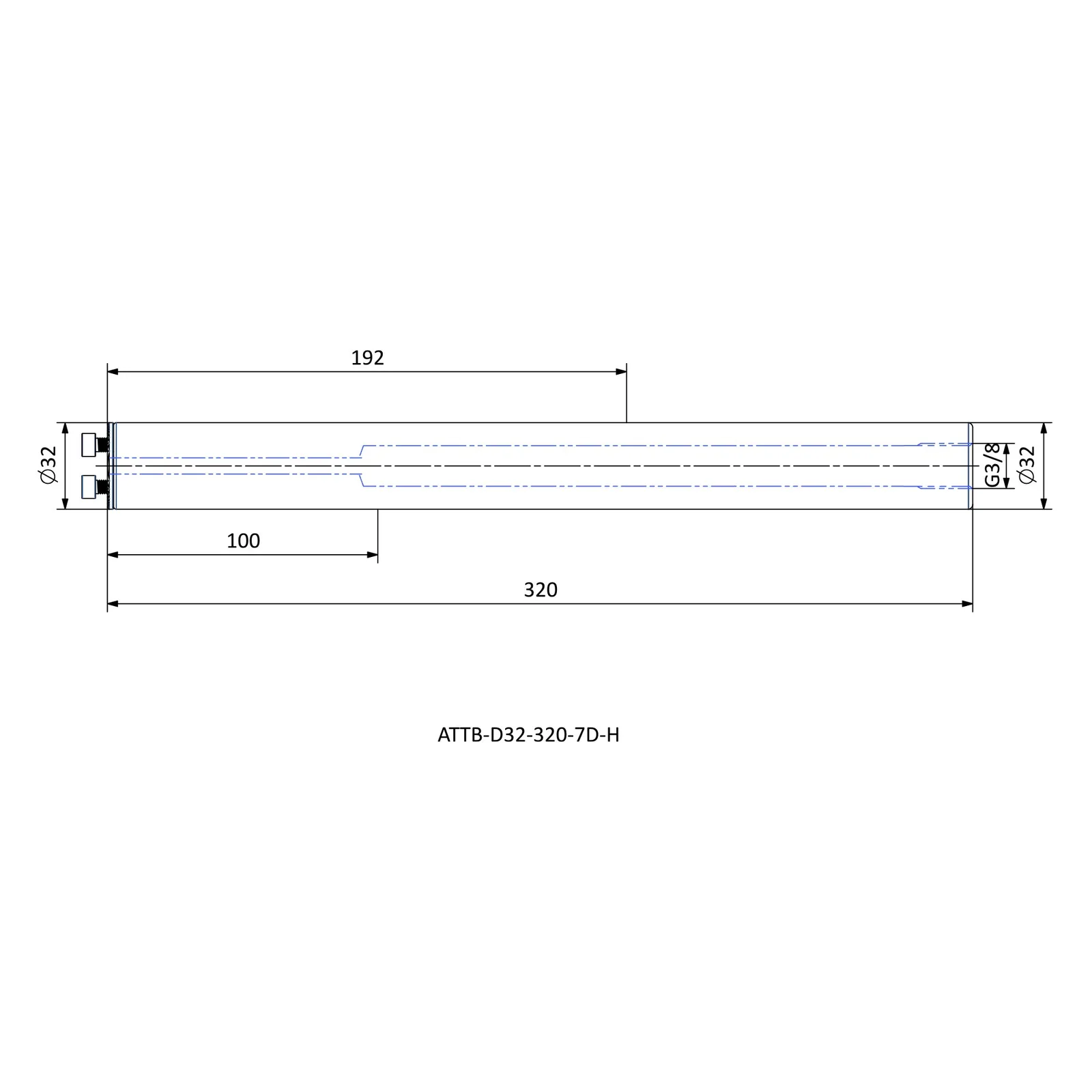ATTB-D32-320-7D-H &mdash; dimensioned drawing