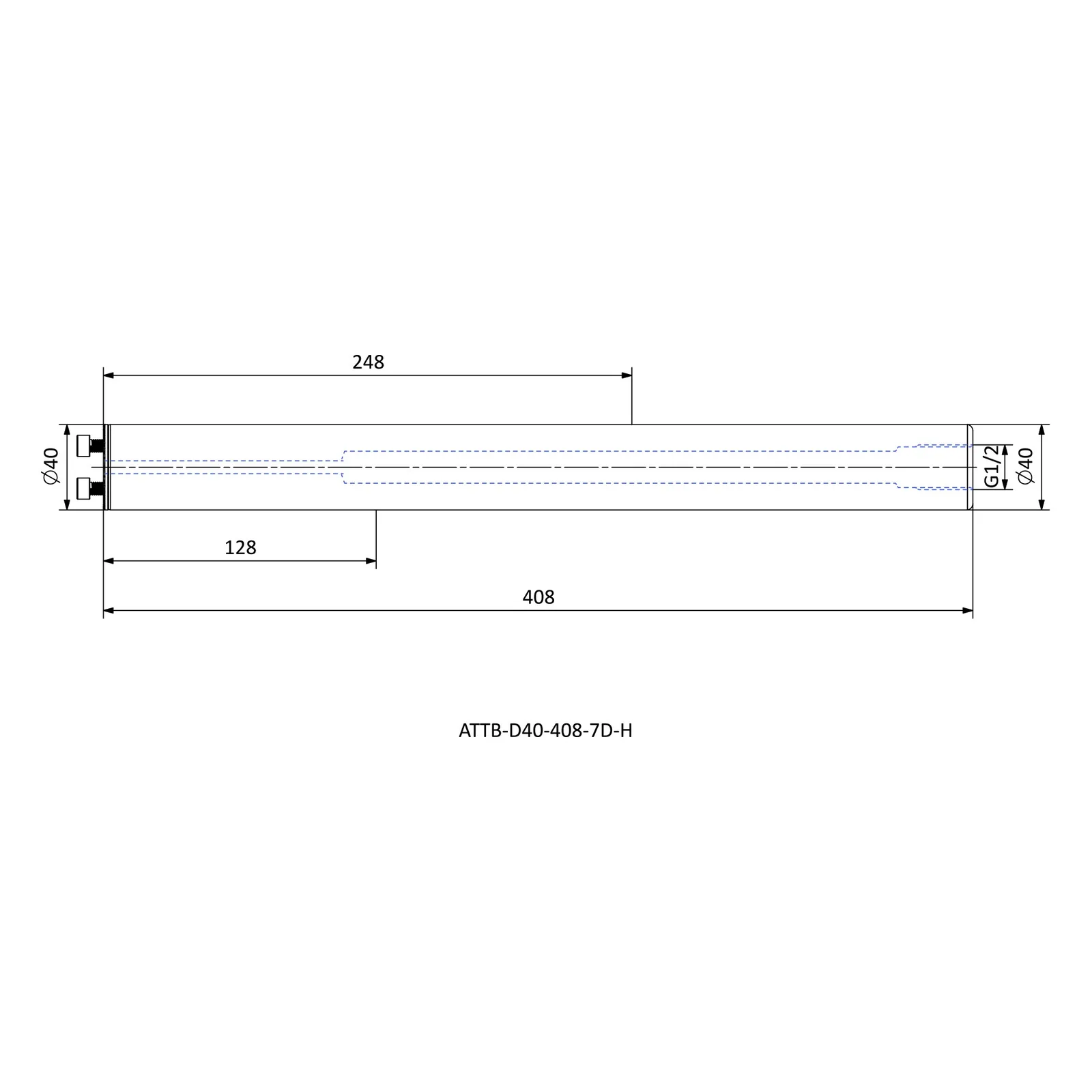ATTB-D40-408-7D-H &mdash; dimensioned drawing