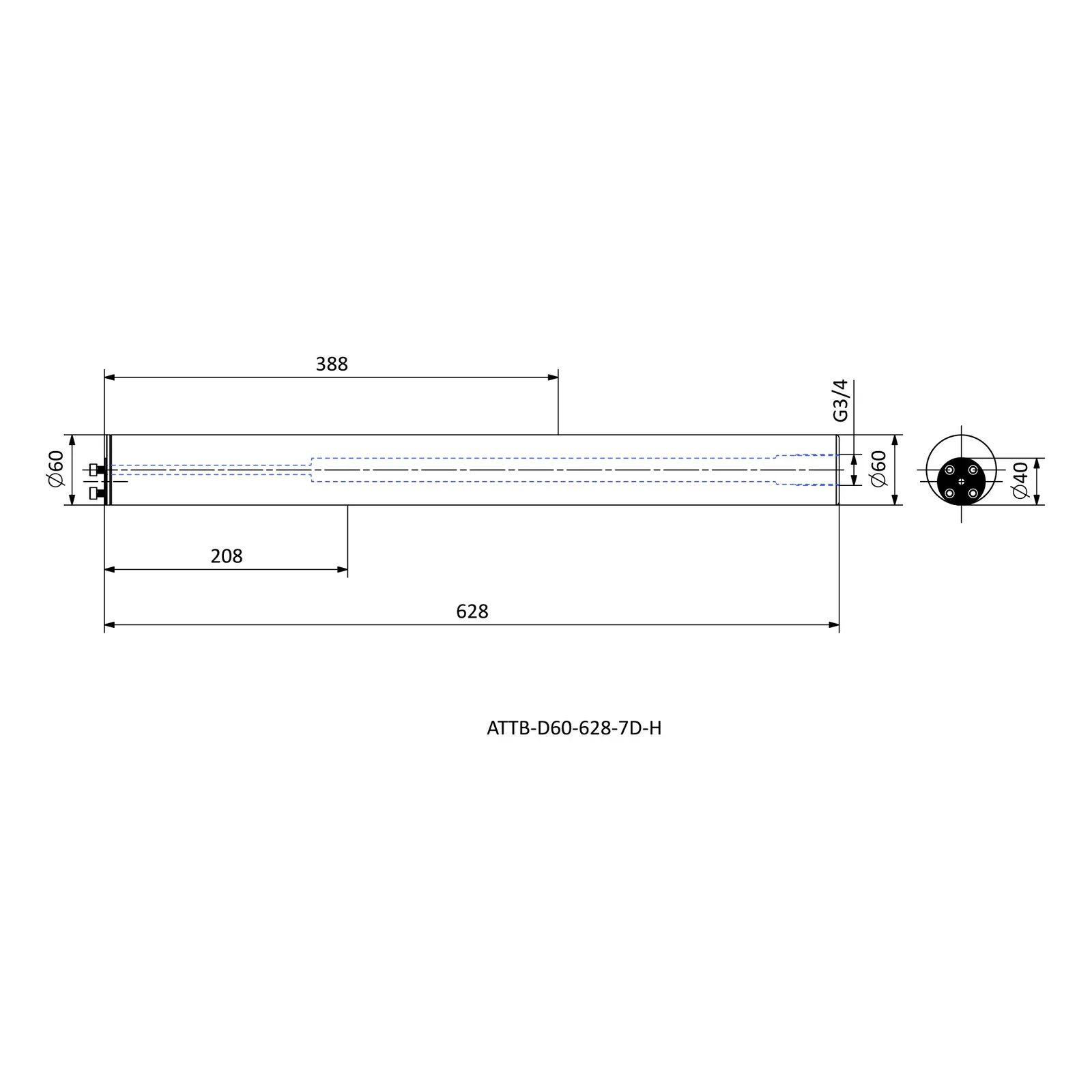 ATTB-D60-628-7D-H &mdash; dimensioned drawing