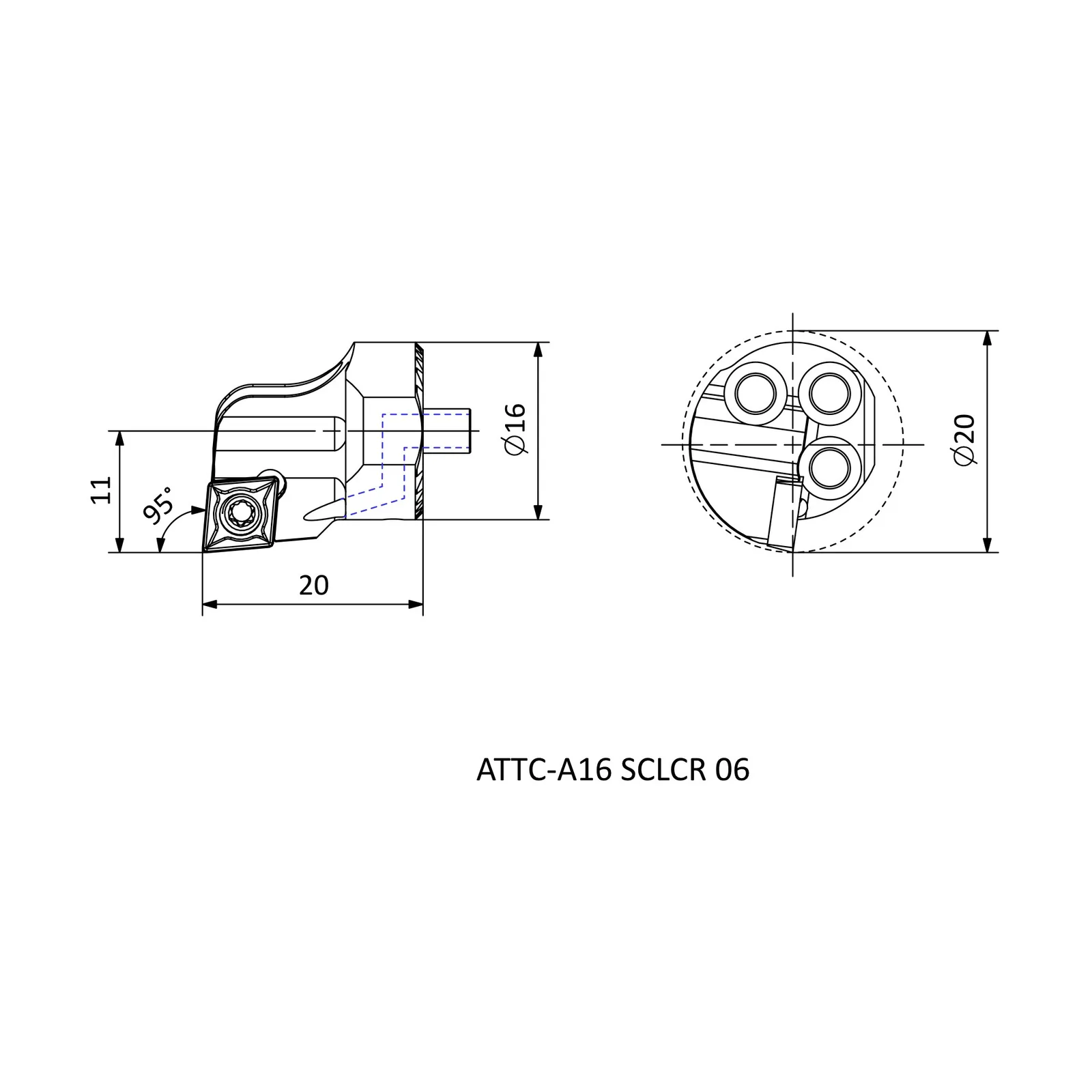 ATTC-A16 SCLCR 06 &mdash; dimensioned drawing