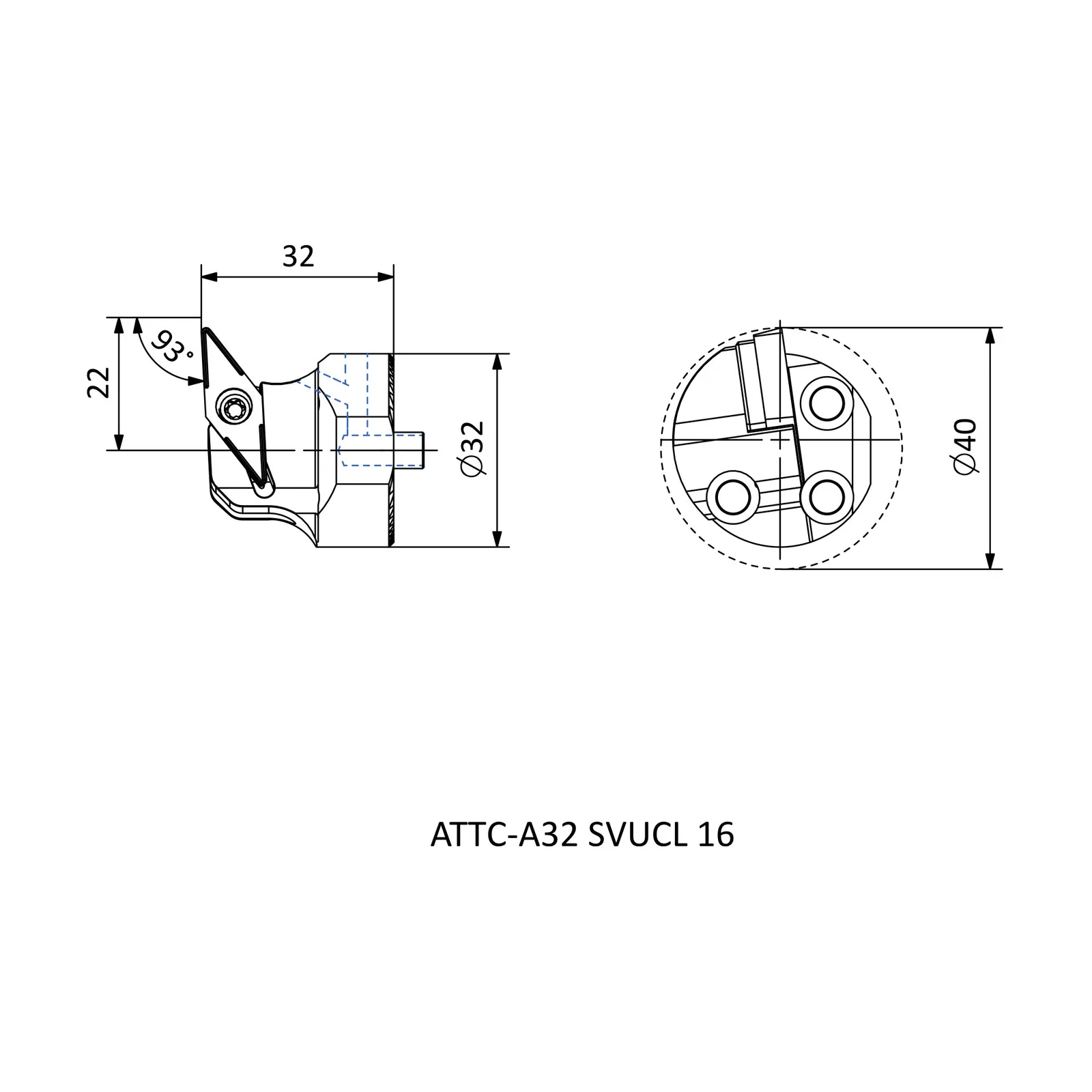 ATTC-A32 SVUCL 16 &mdash; dimensioned drawing