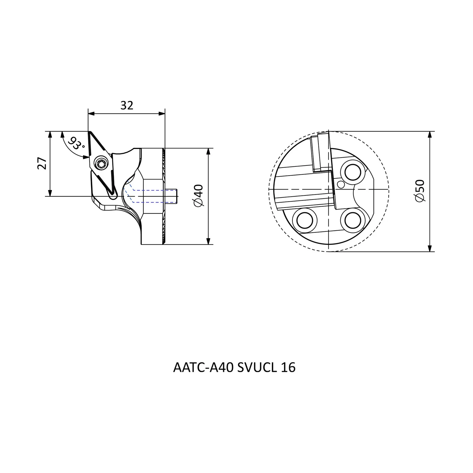 ATTC-A40 SVUCL 16 &mdash; dimensioned drawing