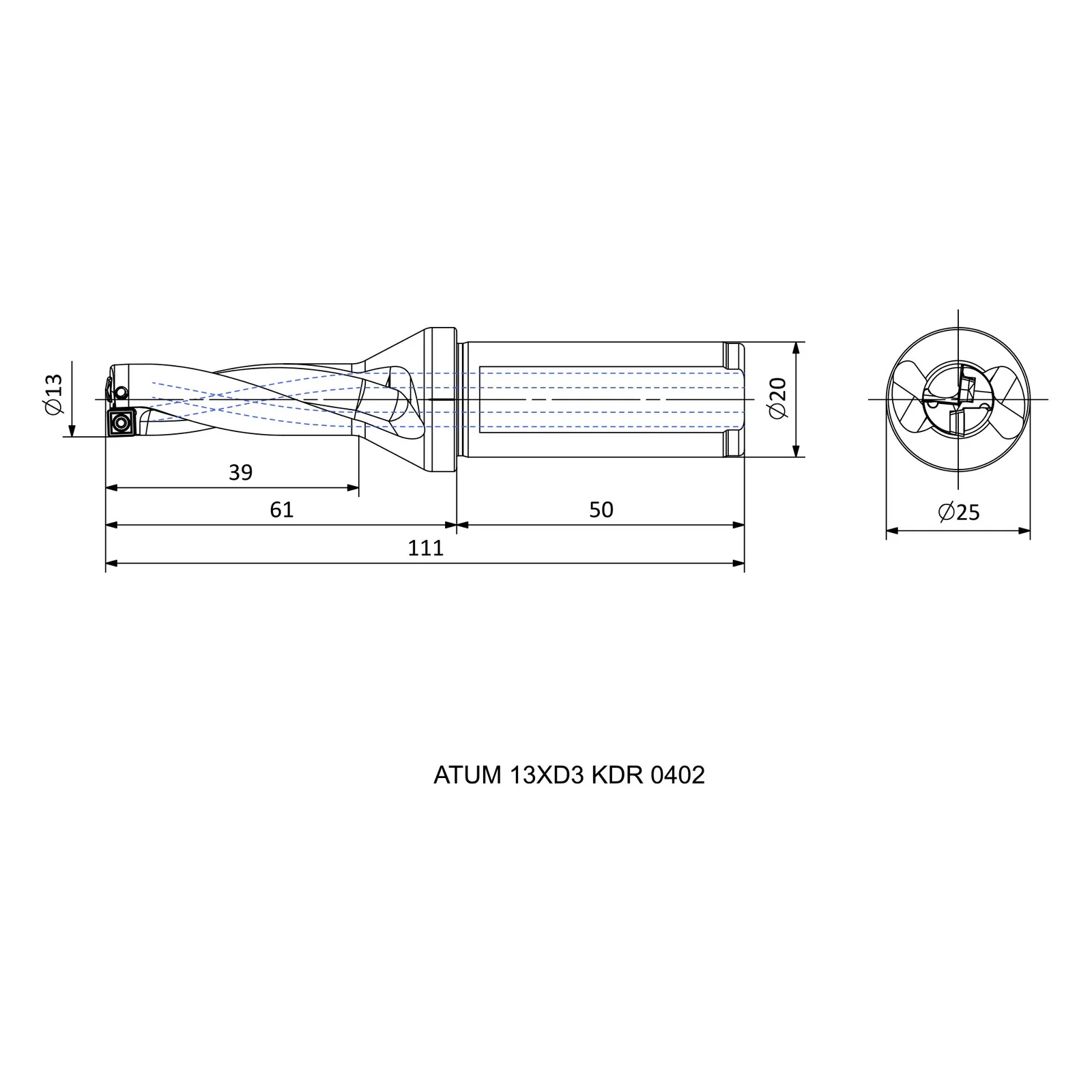 ATUM 13XD3 KDR 0402.. &mdash; dimensioned drawing