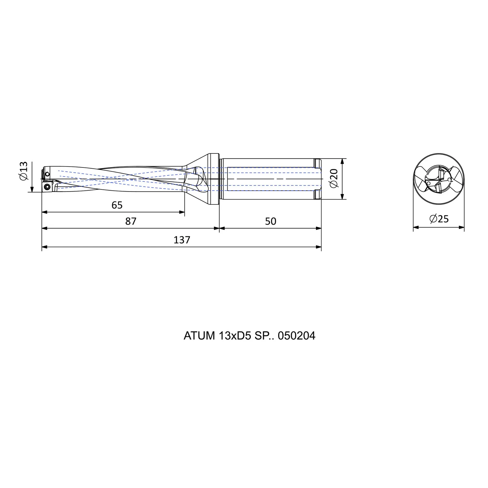 ATUM 13XD5 SP.. 050204 &mdash; dimensioned drawing