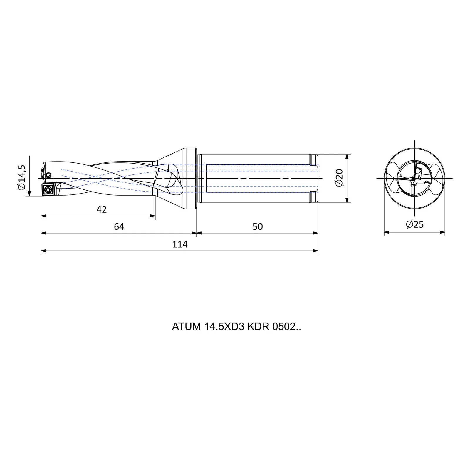 ATUM 14.5XD3 KDR 0502.. &mdash; dimensioned drawing