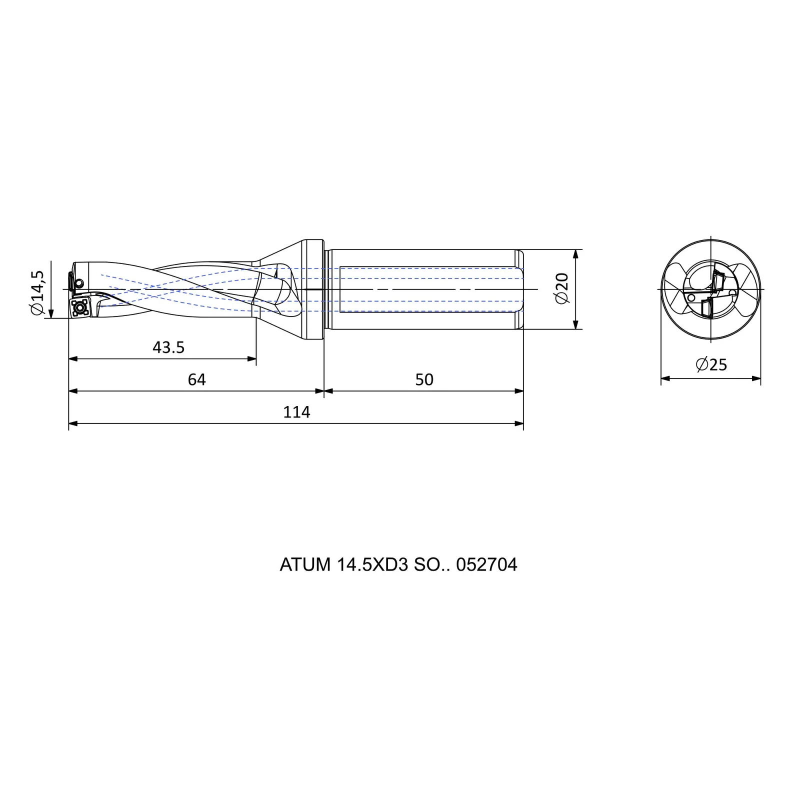 ATUM 14.5XD3 SO.. 052704 &mdash; dimensioned drawing