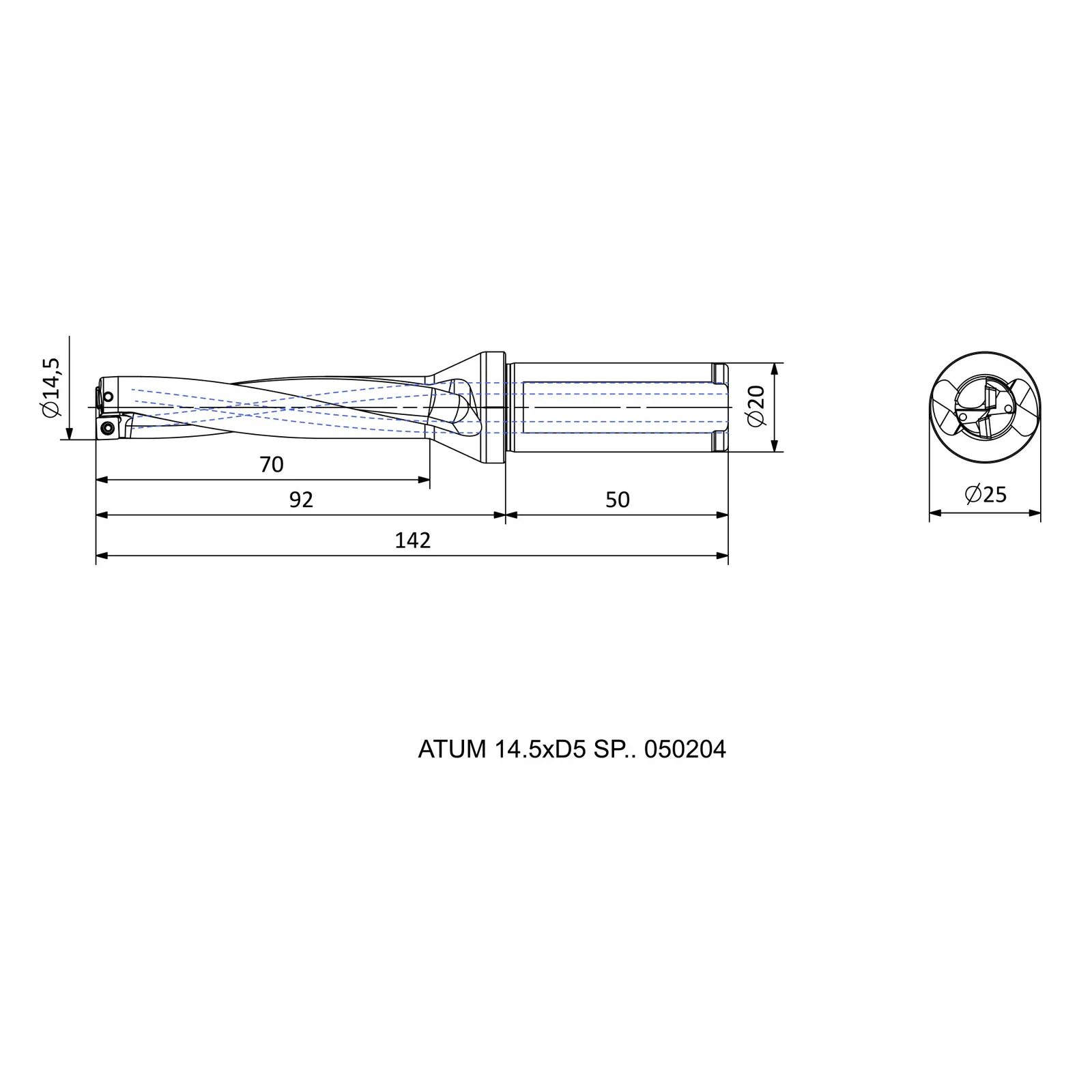 ATUM 14.5XD5 SP.. 050204 &mdash; dimensioned drawing