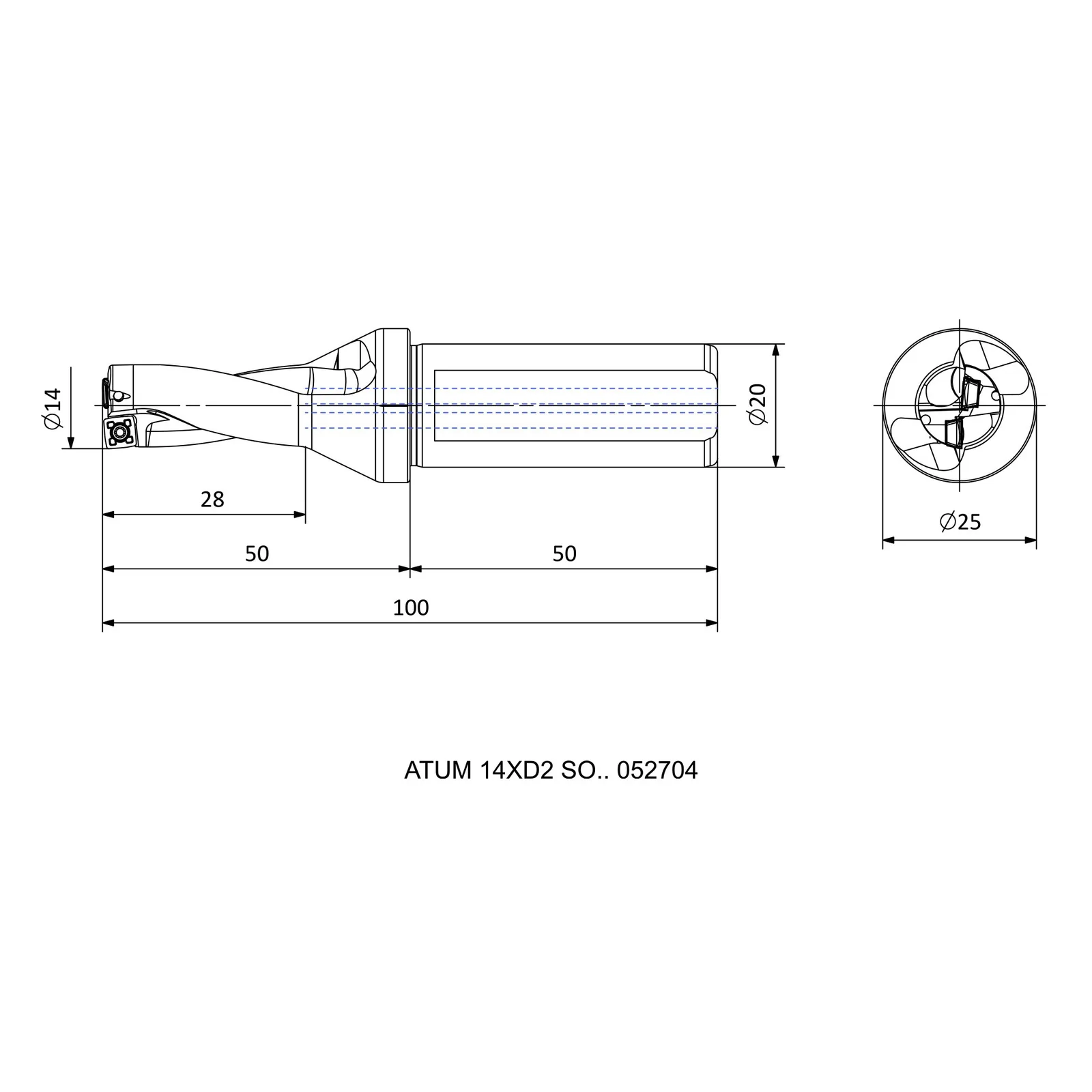 ATUM 14XD2 SO.. 052704 &mdash; dimensioned drawing