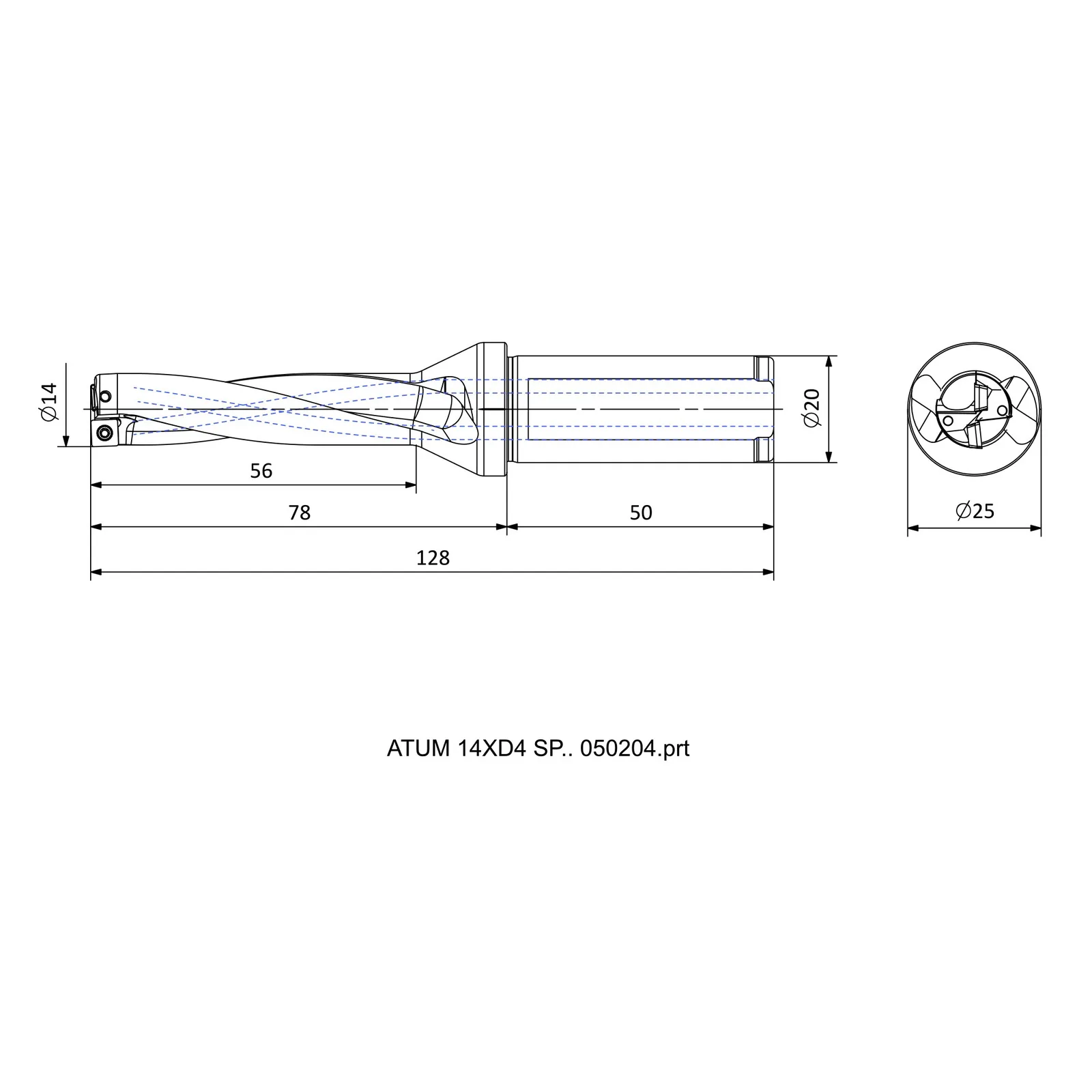 ATUM 14XD4 SP.. 050204 &mdash; dimensioned drawing