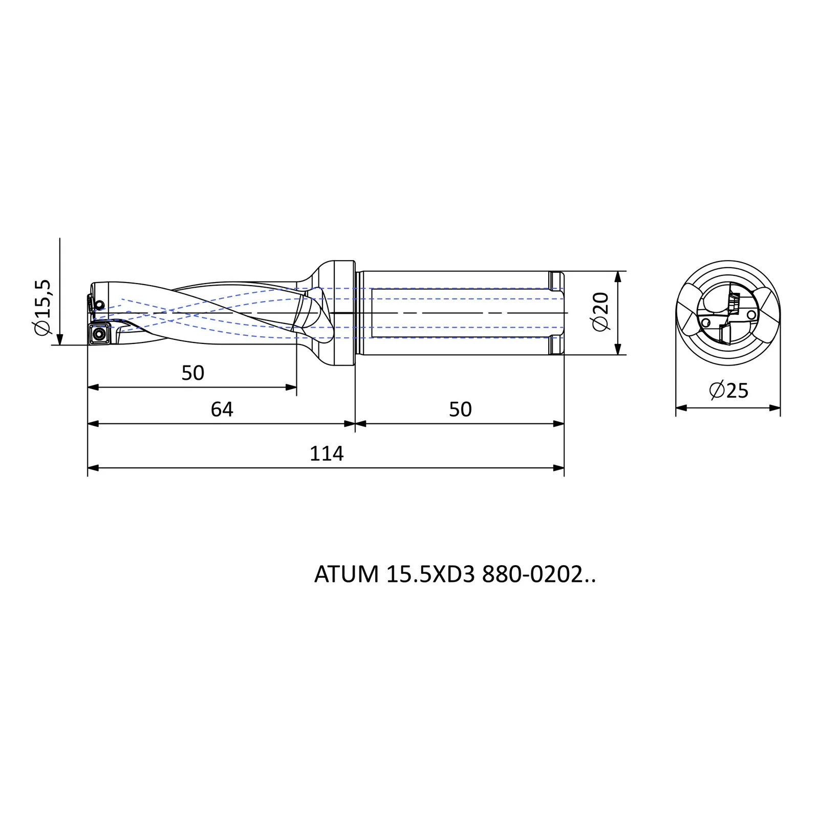 ATUM 15.5XD3 880-0202.. &mdash; dimensioned drawing