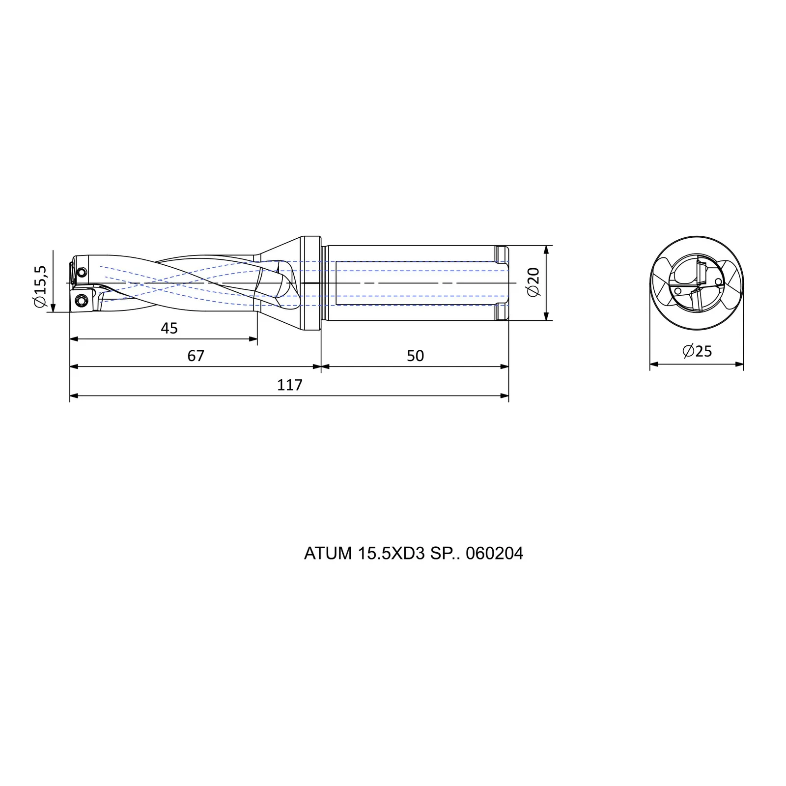ATUM 15.5XD3 SP.. 060204 &mdash; dimensioned drawing