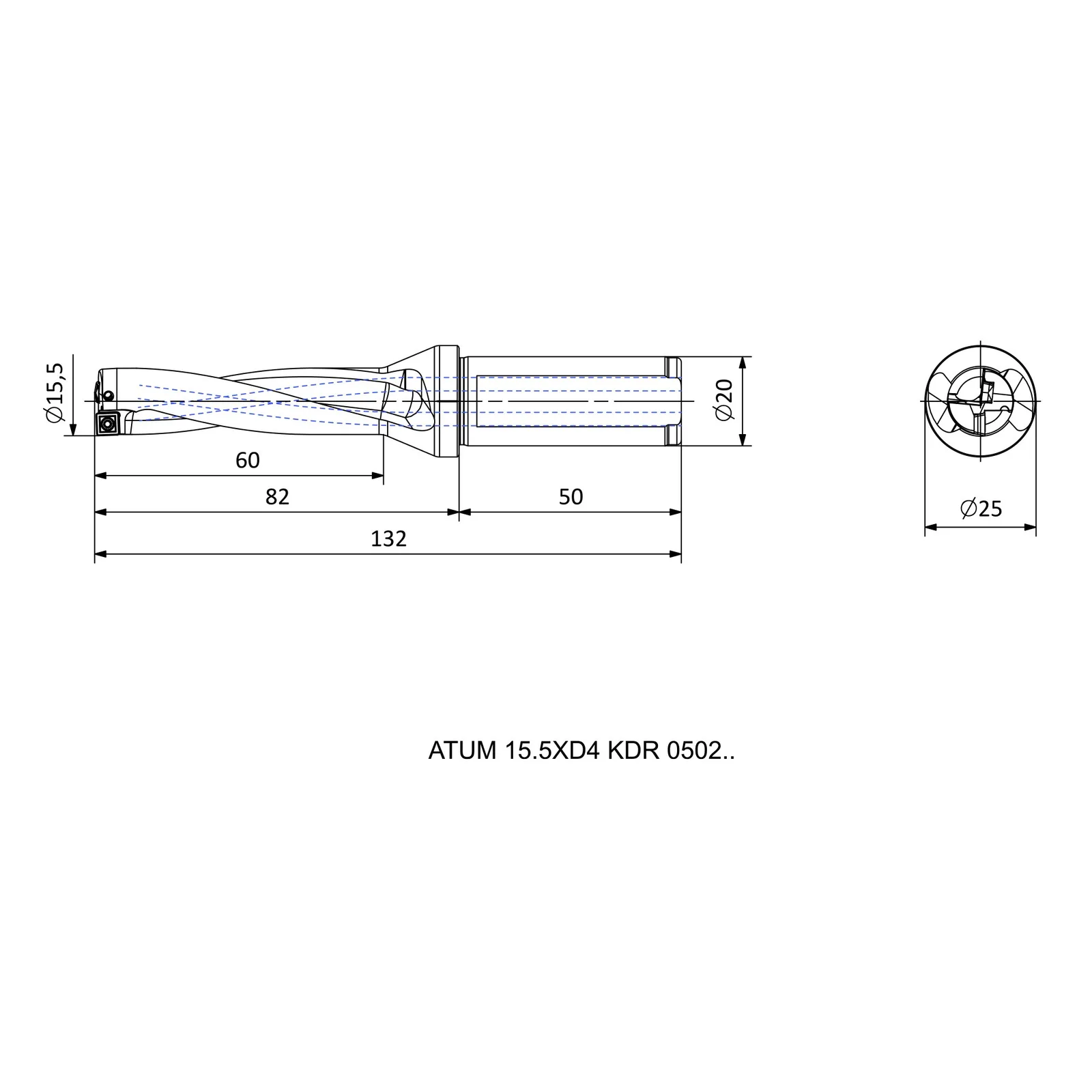 ATUM 15.5XD4 KDR 0502.. &mdash; dimensioned drawing