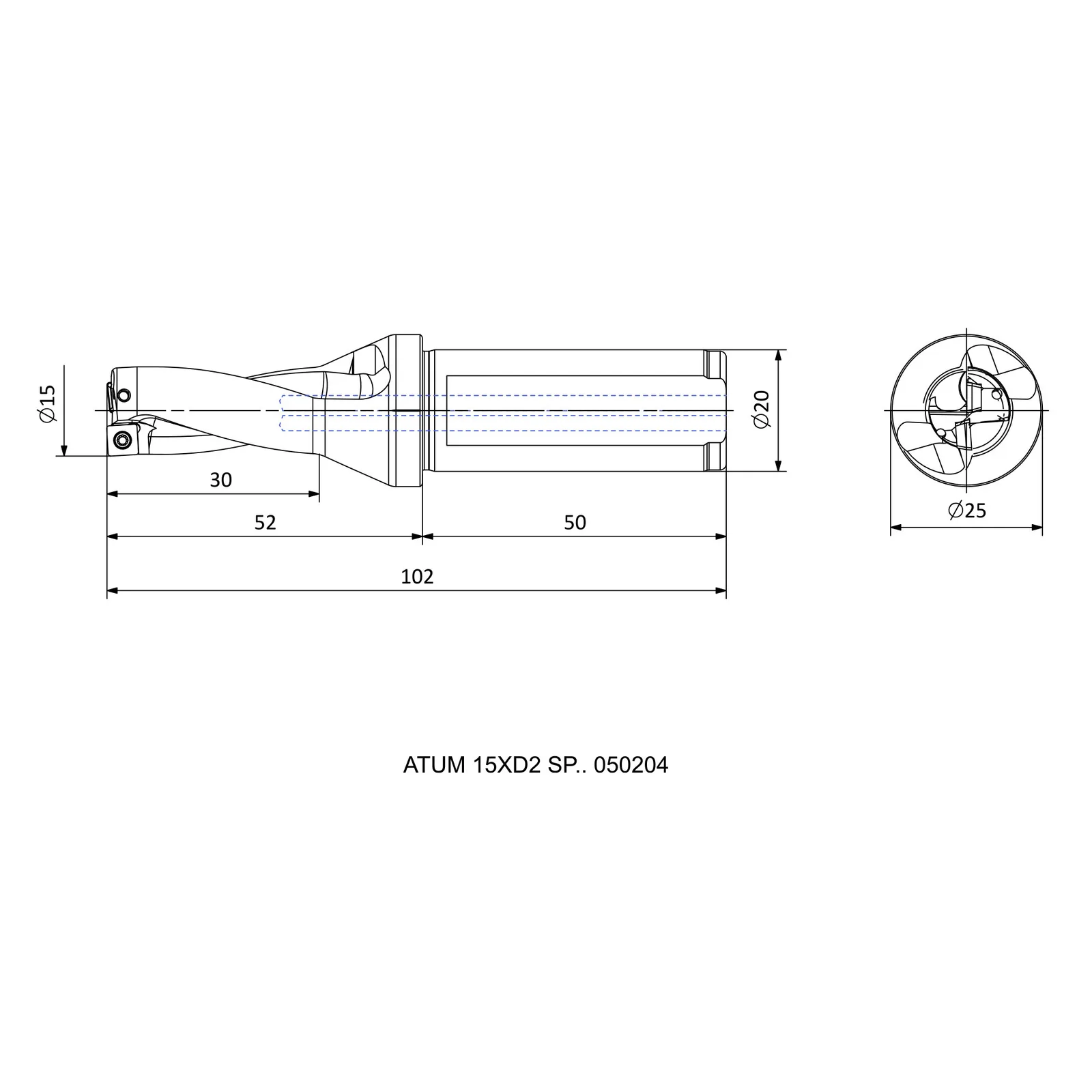 ATUM 15XD2 SP.. 050204 &mdash; dimensioned drawing