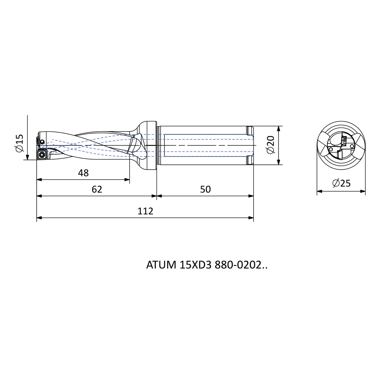 ATUM 15XD3 880-0202.. &mdash; dimensioned drawing