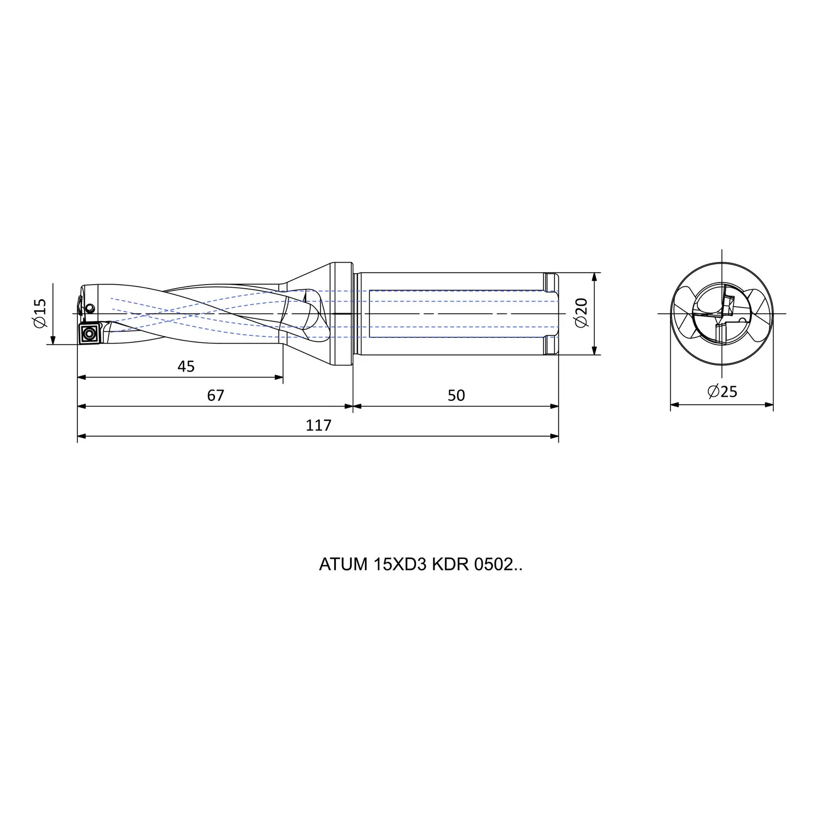 ATUM 15XD3 KDR 0502.. &mdash; dimensioned drawing