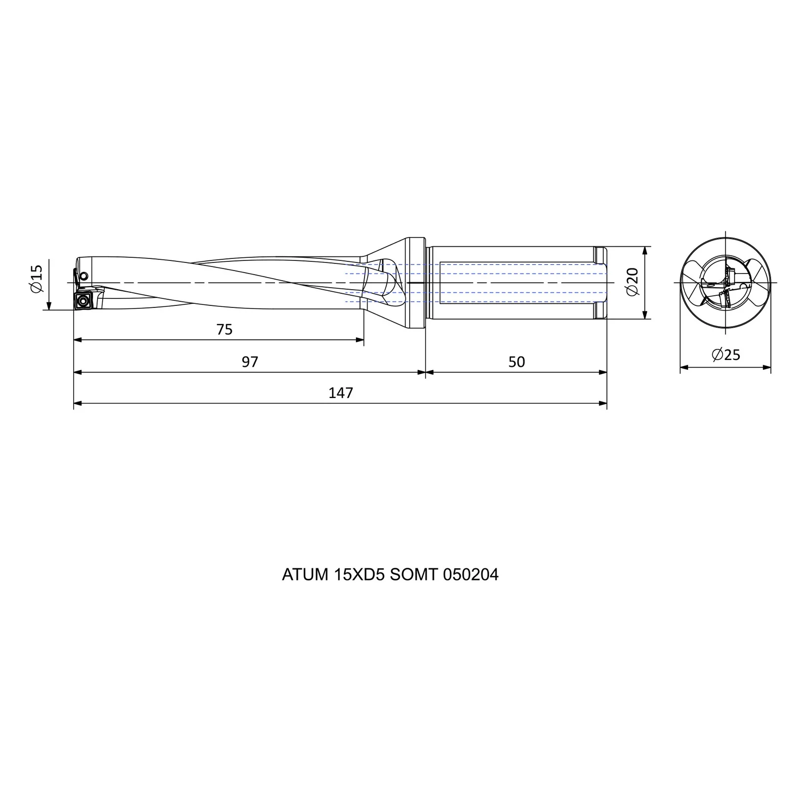 ATUM 15XD5 SOMT 050204 &mdash; dimensioned drawing