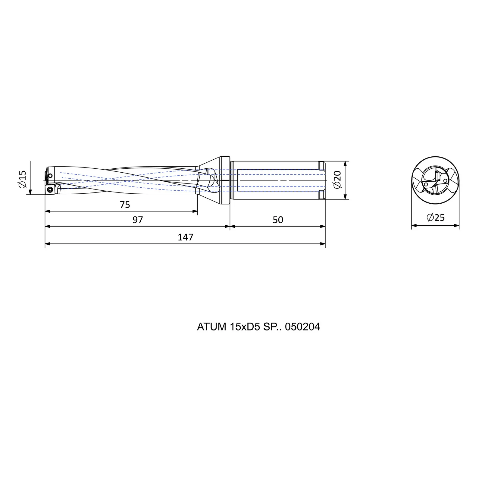 ATUM 15XD5 SP.. 050204 &mdash; dimensioned drawing