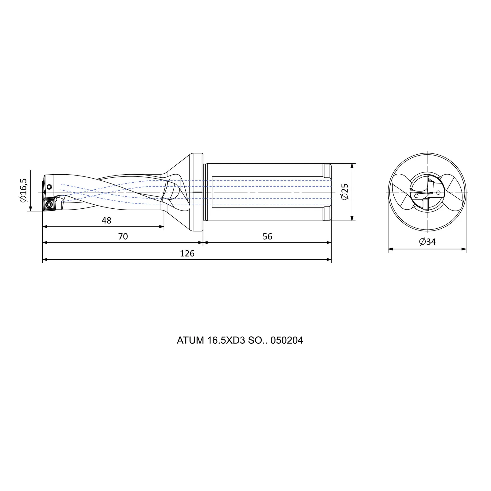 ATUM 16.5XD3 SO.. 050204 &mdash; dimensioned drawing