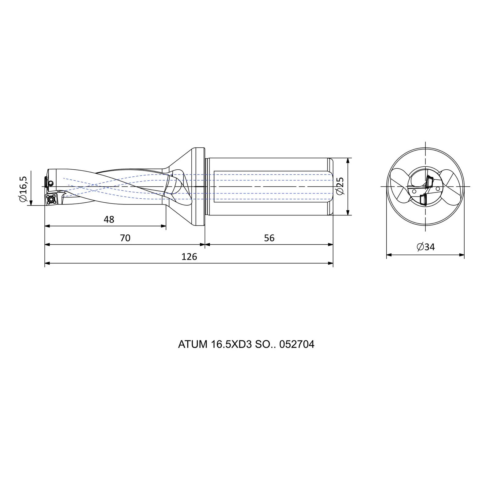 ATUM 16.5XD3 SO.. 052704 &mdash; dimensioned drawing