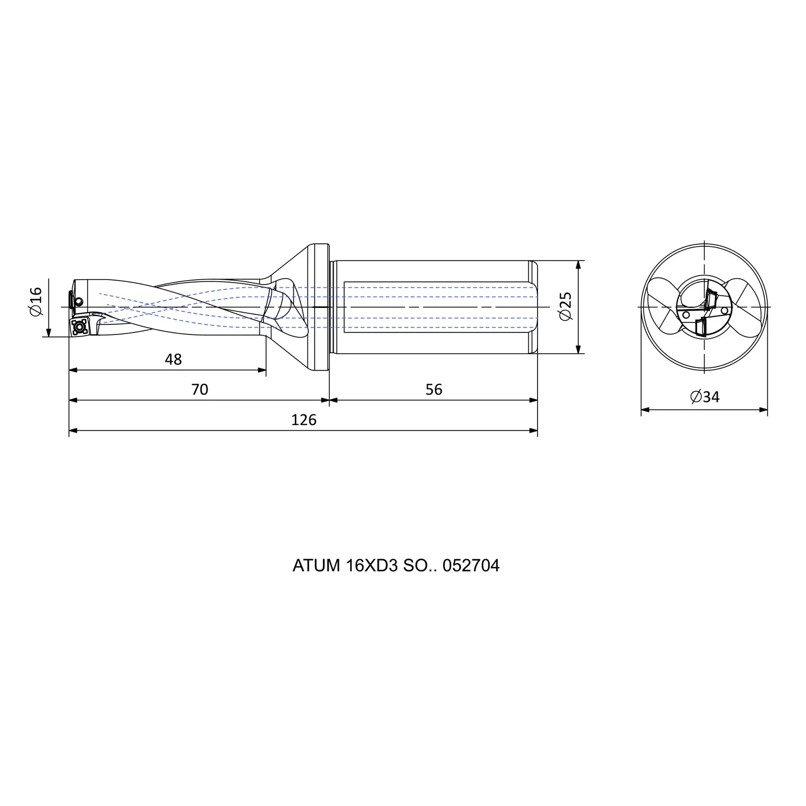 ATUM 16XD3 SO.. 052704 &mdash; dimensioned drawing