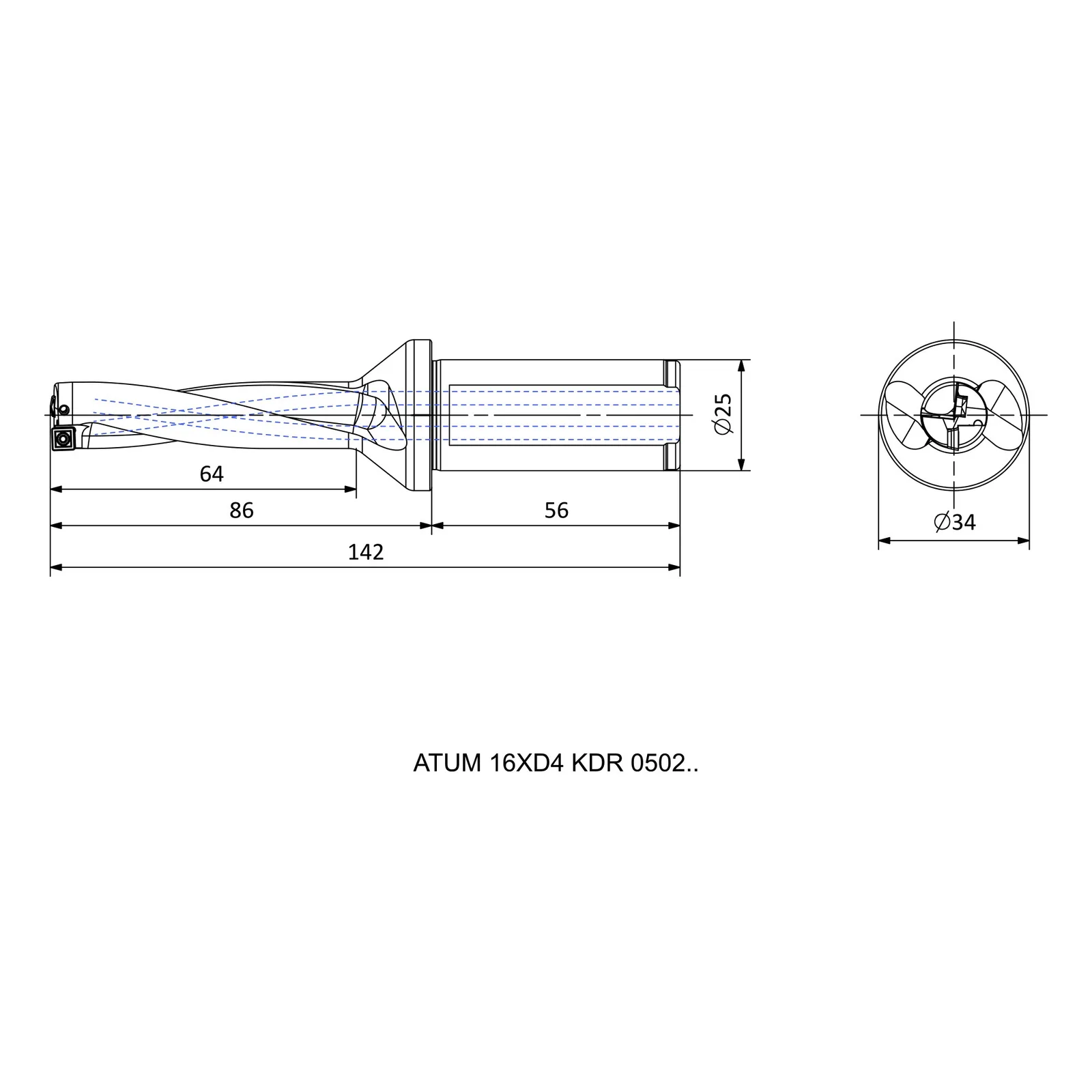 ATUM 16XD4 KDR 0502.. &mdash; dimensioned drawing