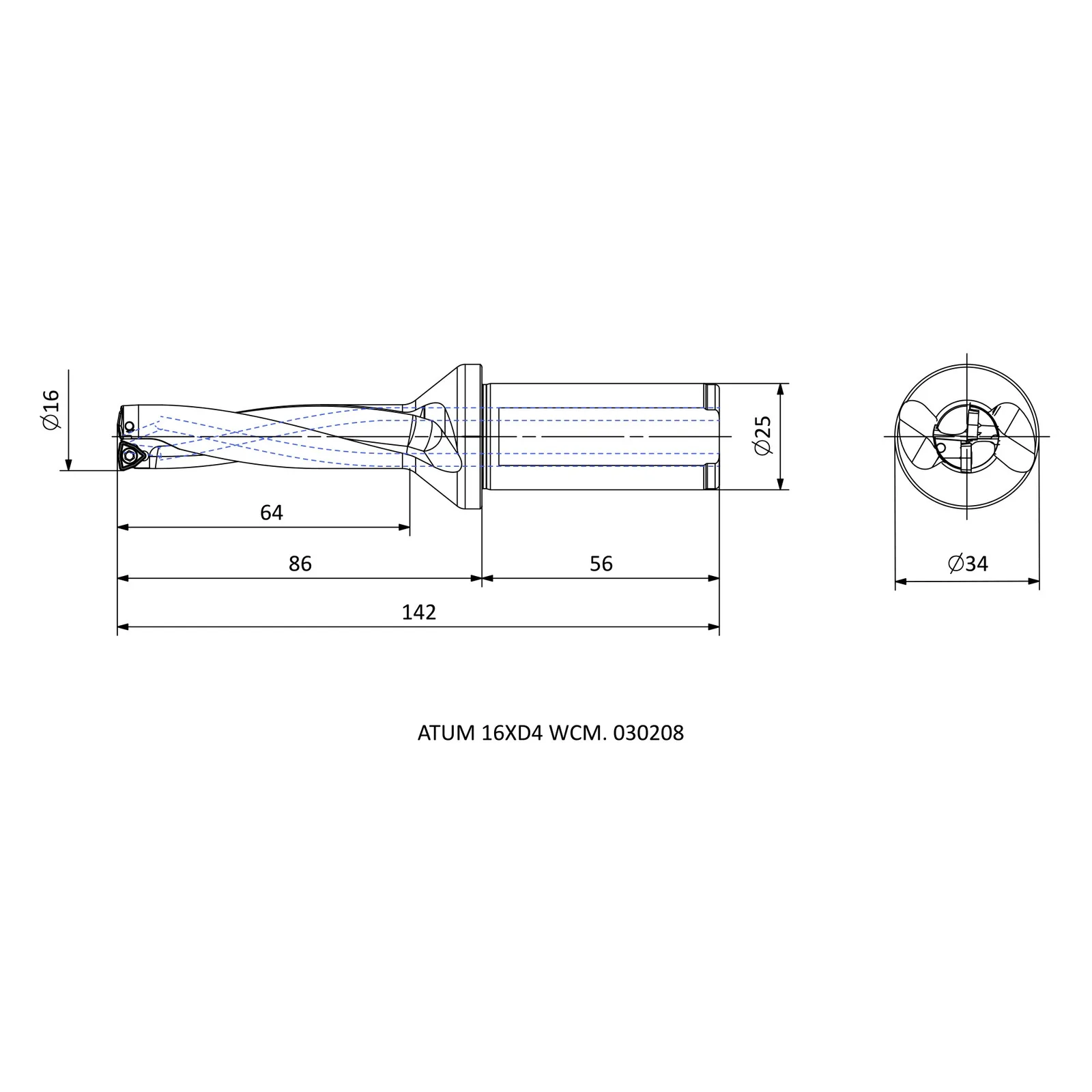 ATUM 16XD4 WCM. 030208 &mdash; dimensioned drawing