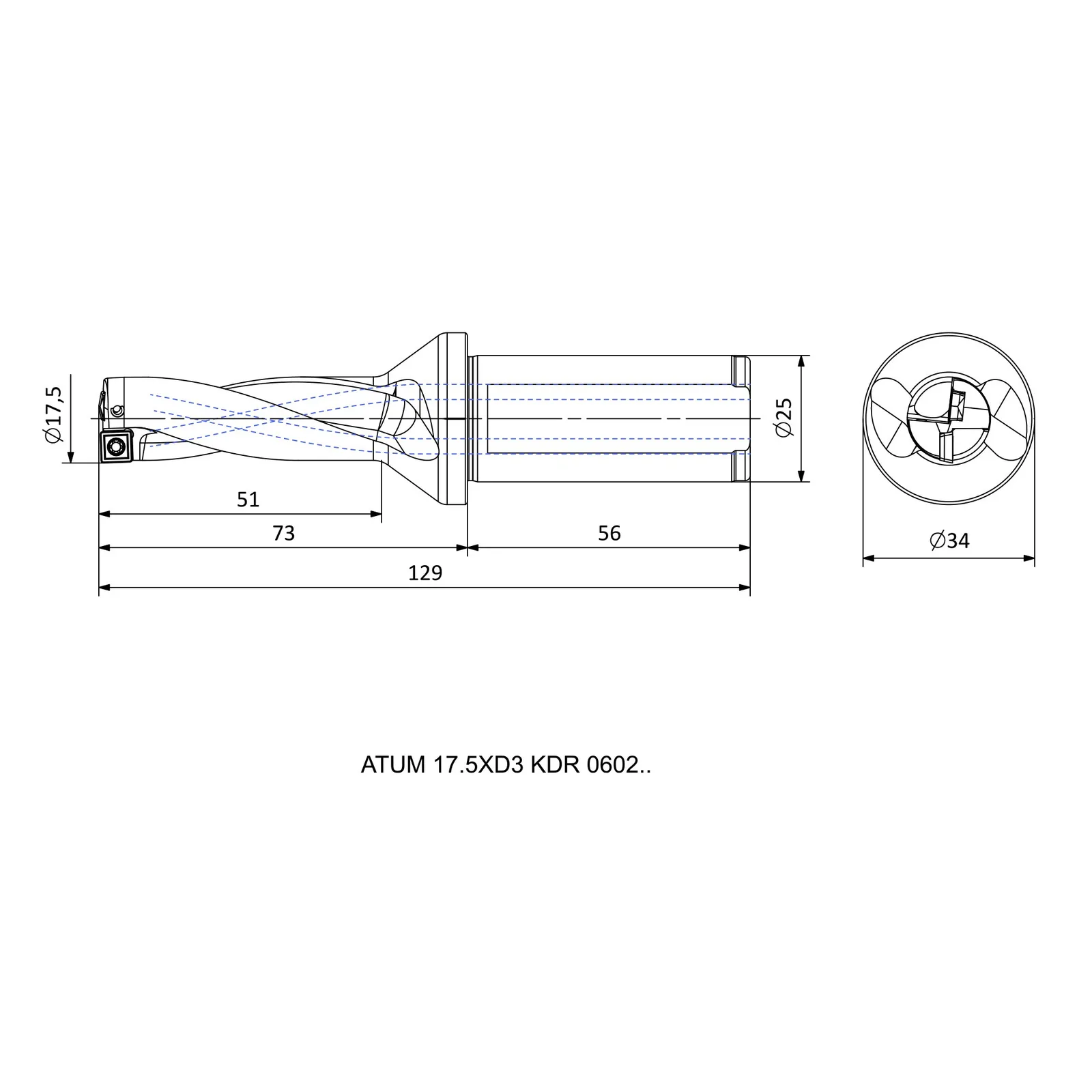 ATUM 17.5XD3 KDR 0602.. &mdash; dimensioned drawing