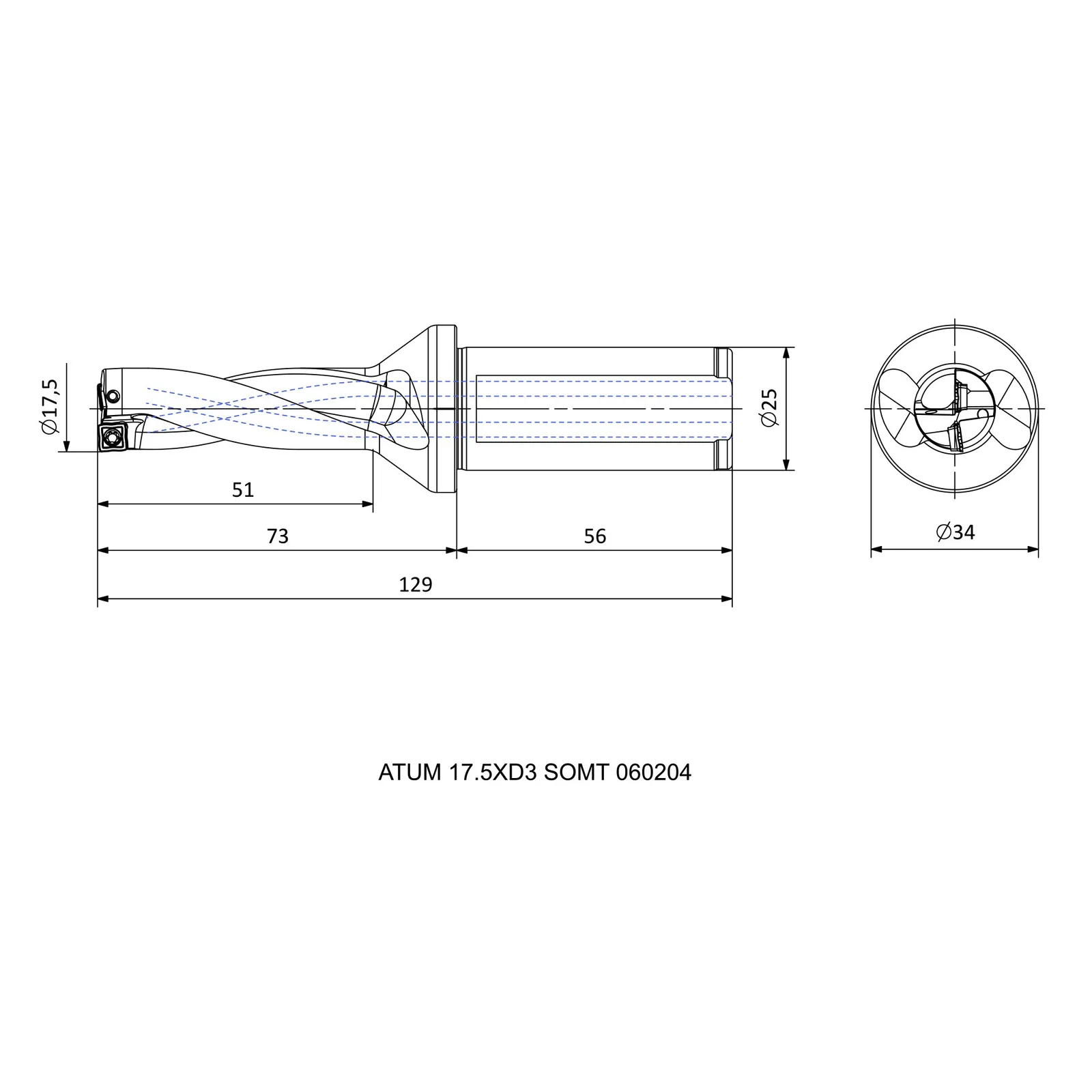 ATUM 17.5XD3 SOMT 060204 &mdash; dimensioned drawing