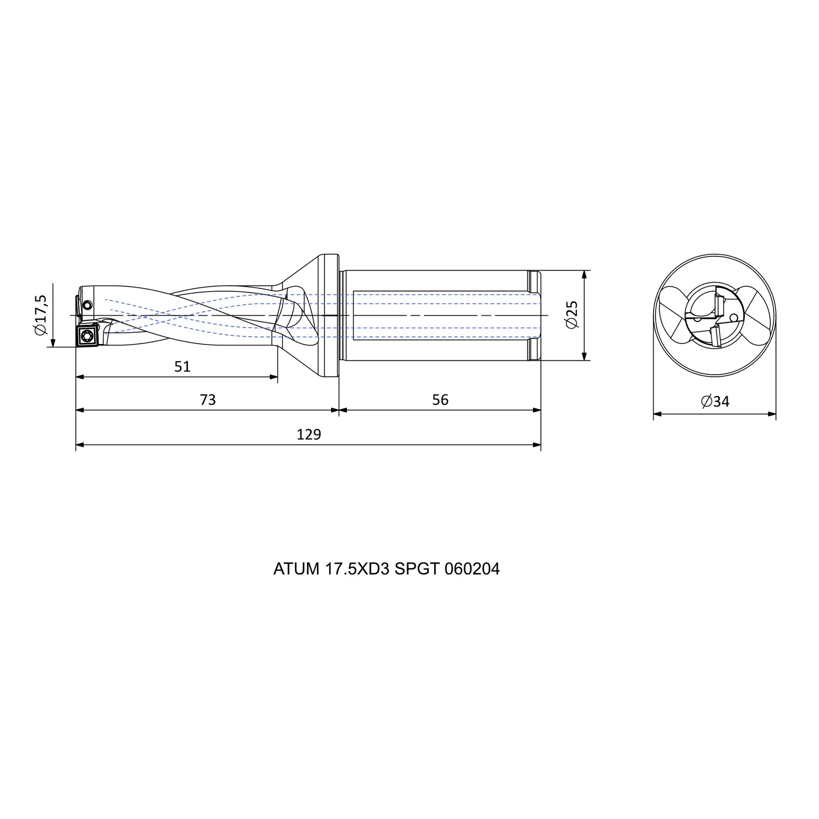 ATUM 17.5XD3 SPGT 060204 &mdash; dimensioned drawing