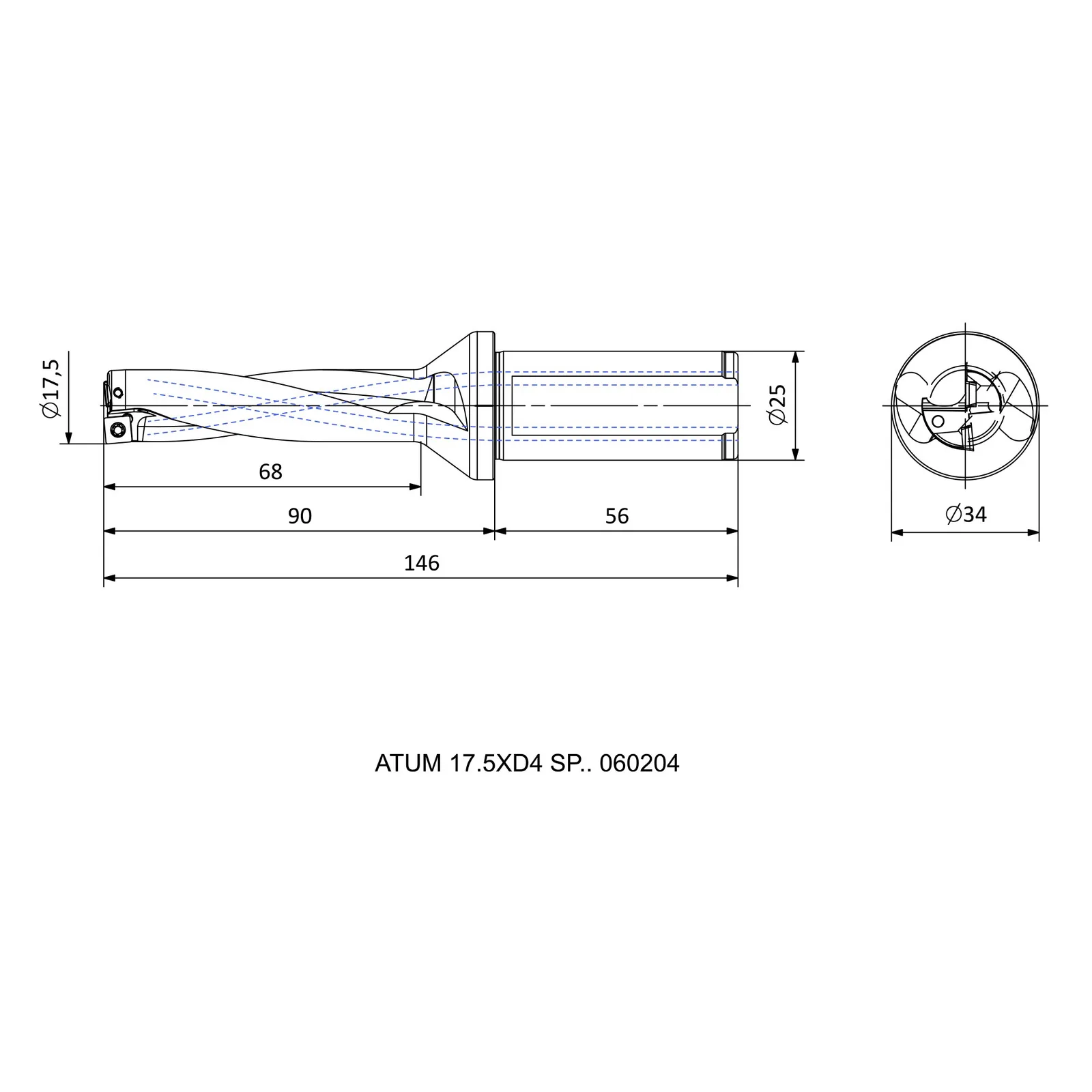 ATUM 17.5XD4 SP.. 060204 &mdash; dimensioned drawing